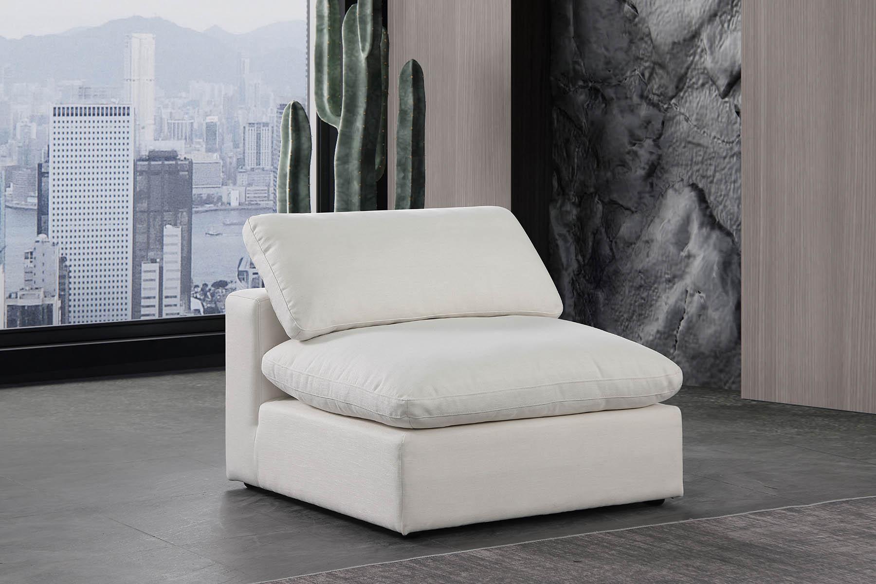 

    
Cream Linen Modular Armless Chair COMFY 187Cream-Armless Meridian Modern

