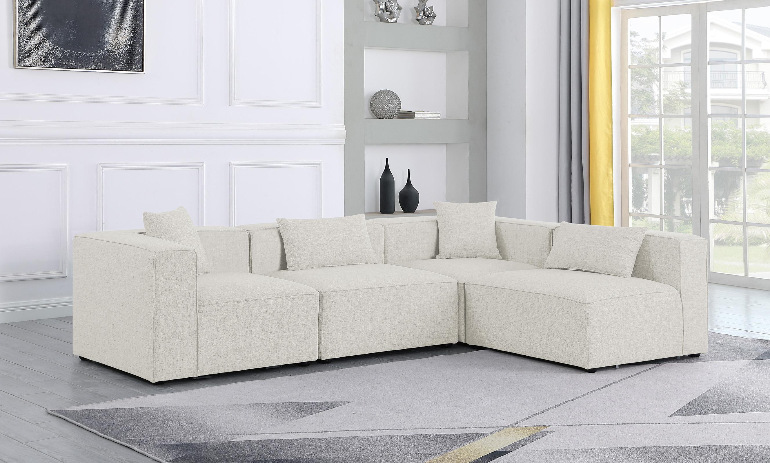 

        
Meridian Furniture CUBE 630Cream-Sec4B Modular Sectional Sofa Cream Linen 094308267005
