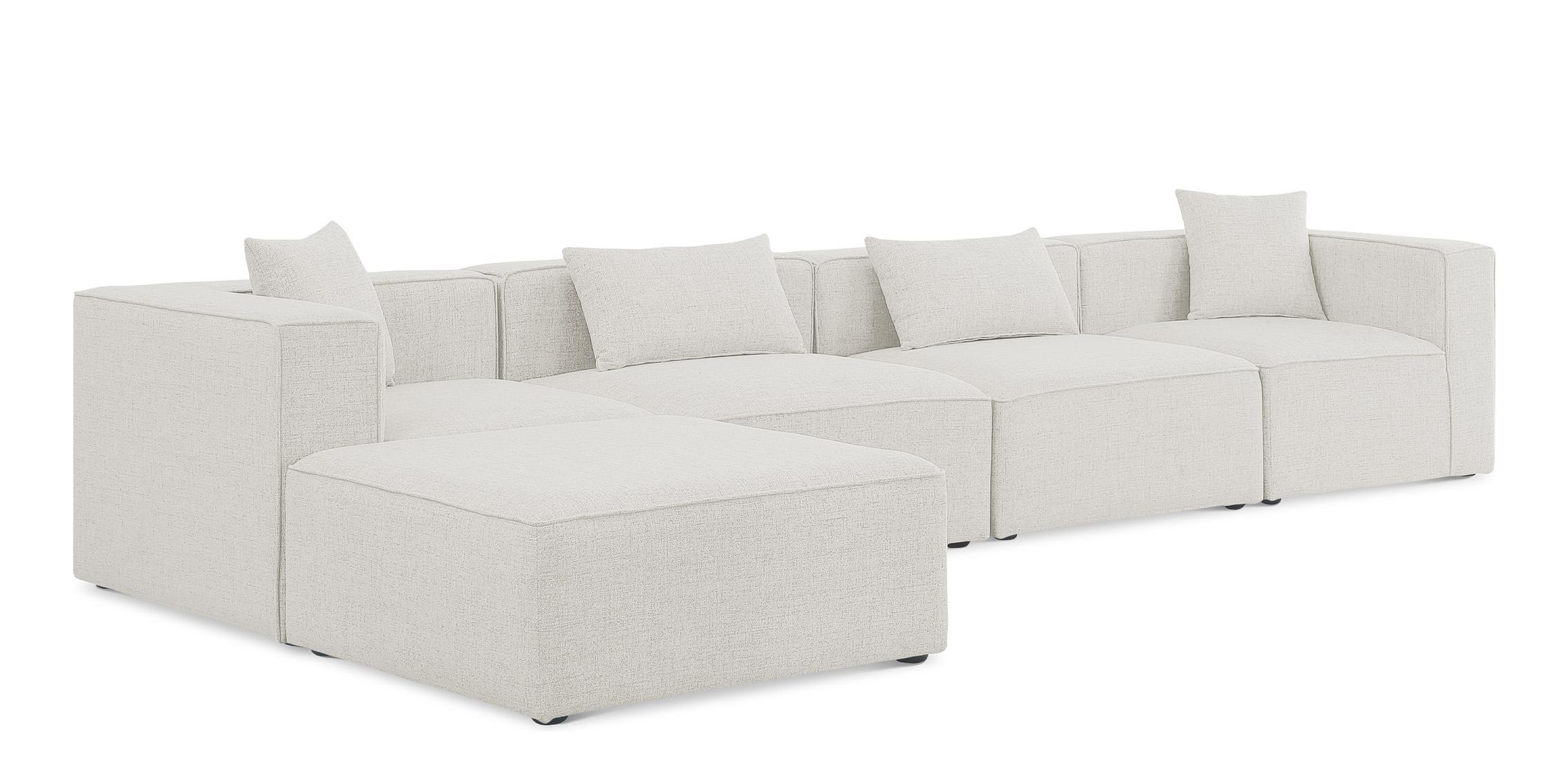 Contemporary, Modern Modular Sectional Sofa CUBE 630Cream-Sec5A 630Cream-Sec5A in Cream Linen
