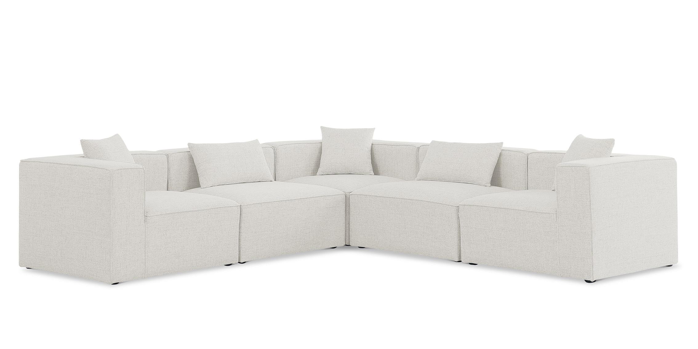 Contemporary, Modern Modular Sectional Sofa CUBE 630Cream-Sec5C 630Cream-Sec5C in Cream Linen