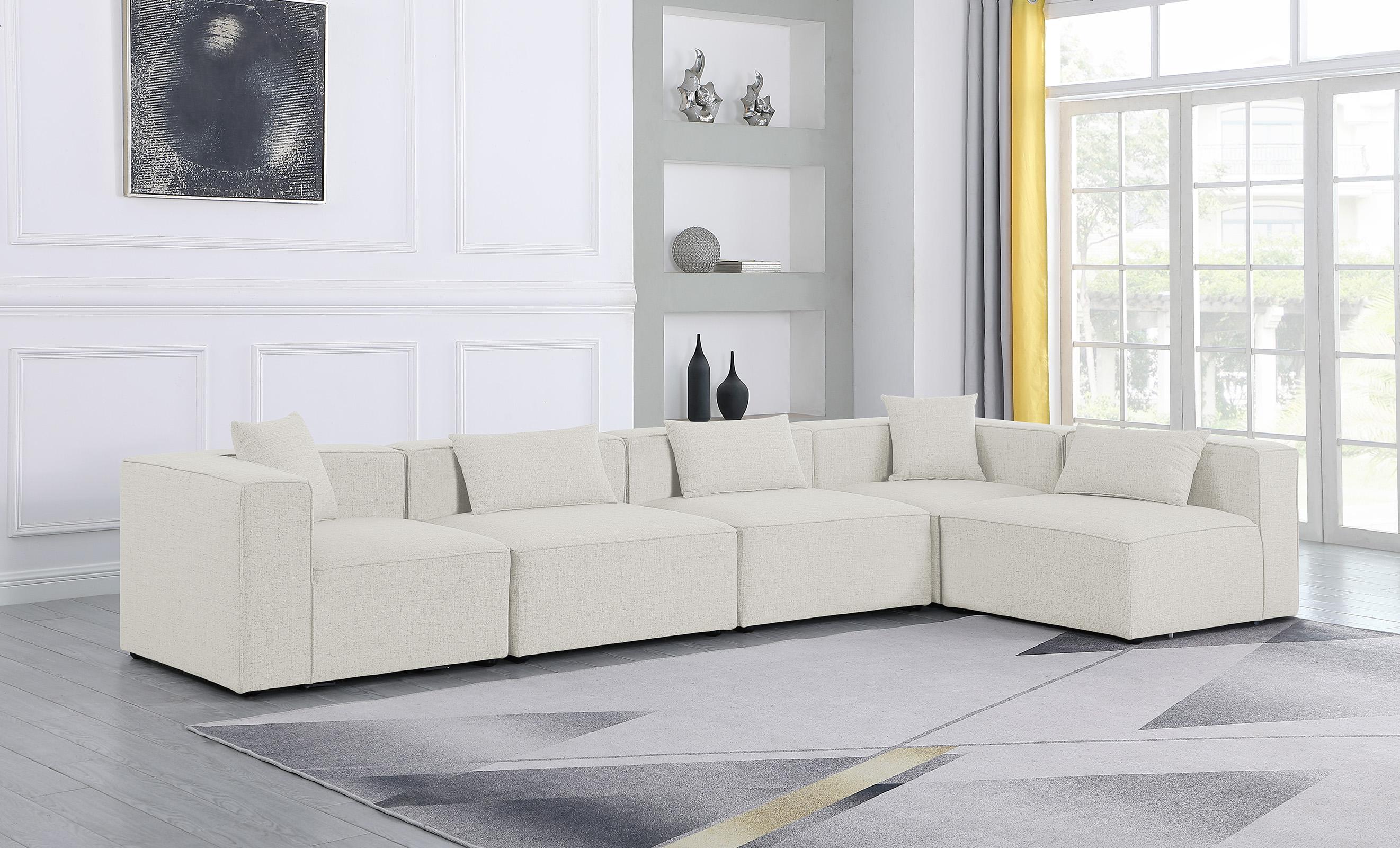 

        
Meridian Furniture CUBE 630Cream-Sec5D Modular Sectional Sofa Cream Linen 094308267036
