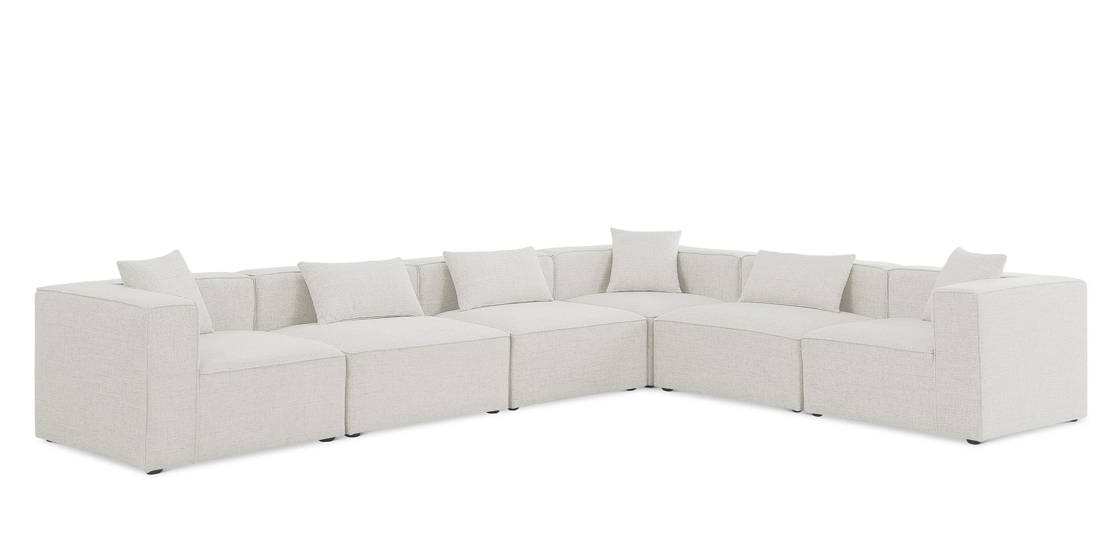 Contemporary, Modern Modular Sectional Sofa CUBE 630Cream-Sec6A 630Cream-Sec6A in Cream Linen