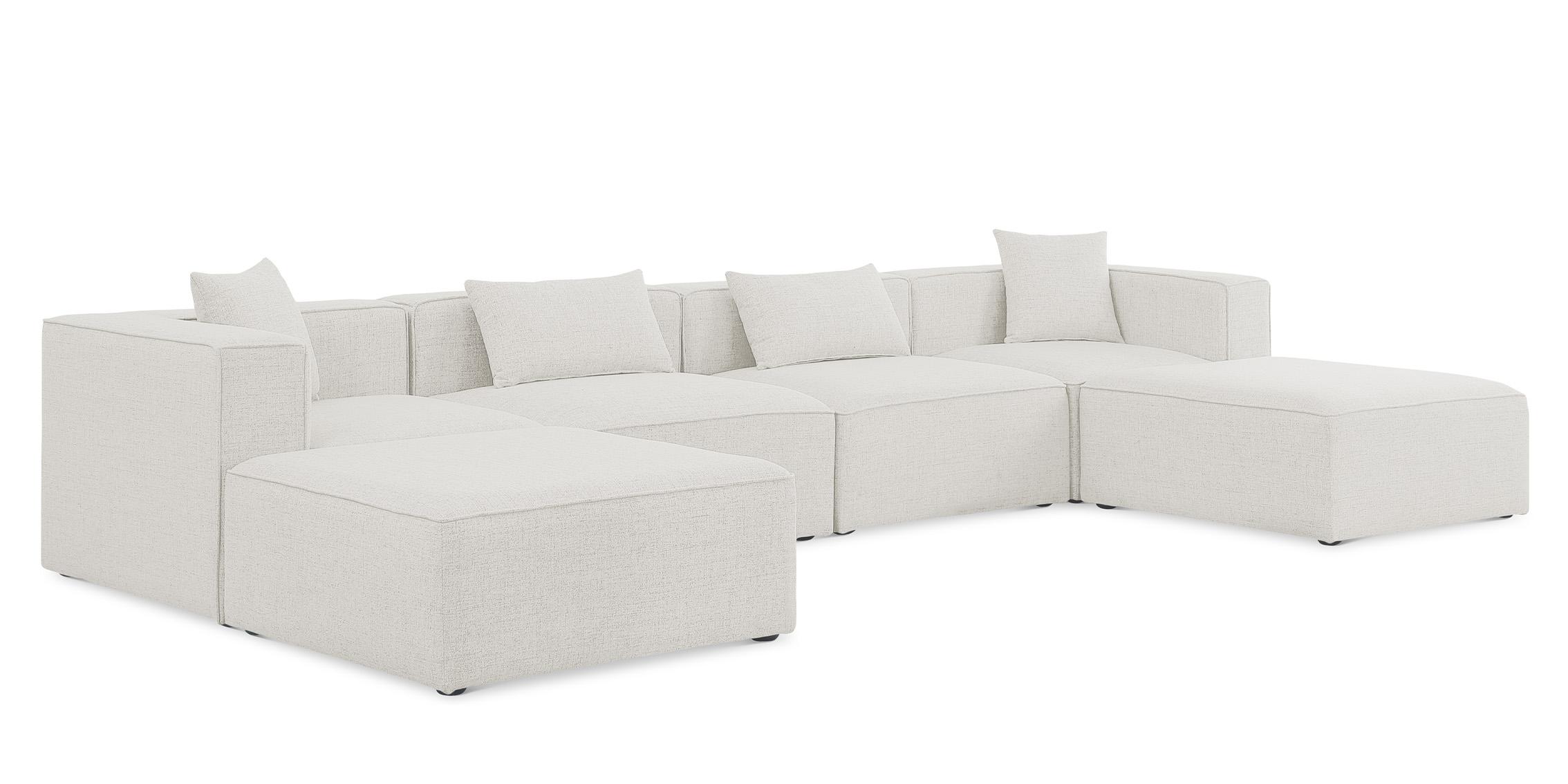 Contemporary, Modern Modular Sectional Sofa CUBE 630Cream-Sec6B 630Cream-Sec6B in Cream Linen