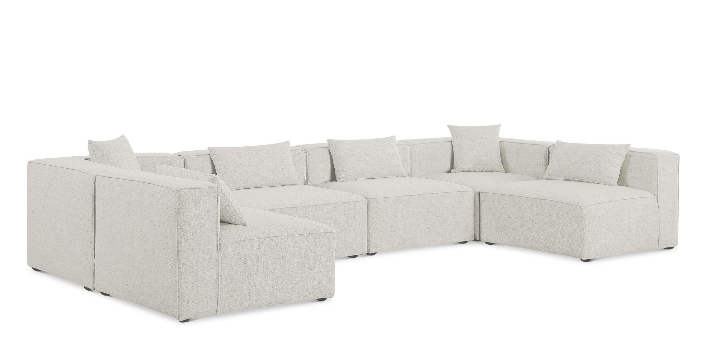 Contemporary, Modern Modular Sectional Sofa CUBE 630Cream-Sec6D 630Cream-Sec6D in Cream Linen