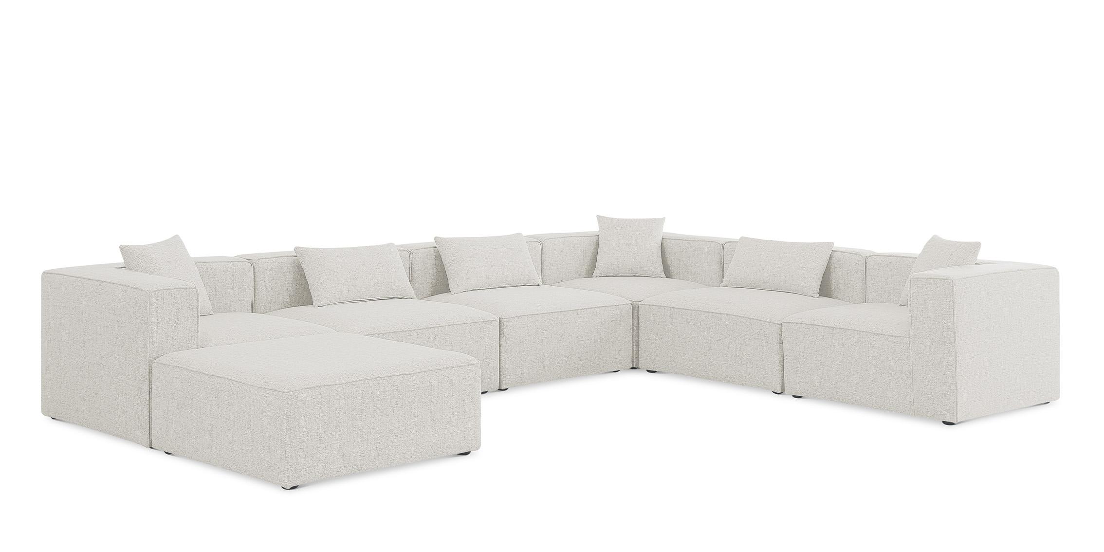 Contemporary, Modern Modular Sectional Sofa CUBE 630Cream-Sec7A 630Cream-Sec7A in Cream Linen