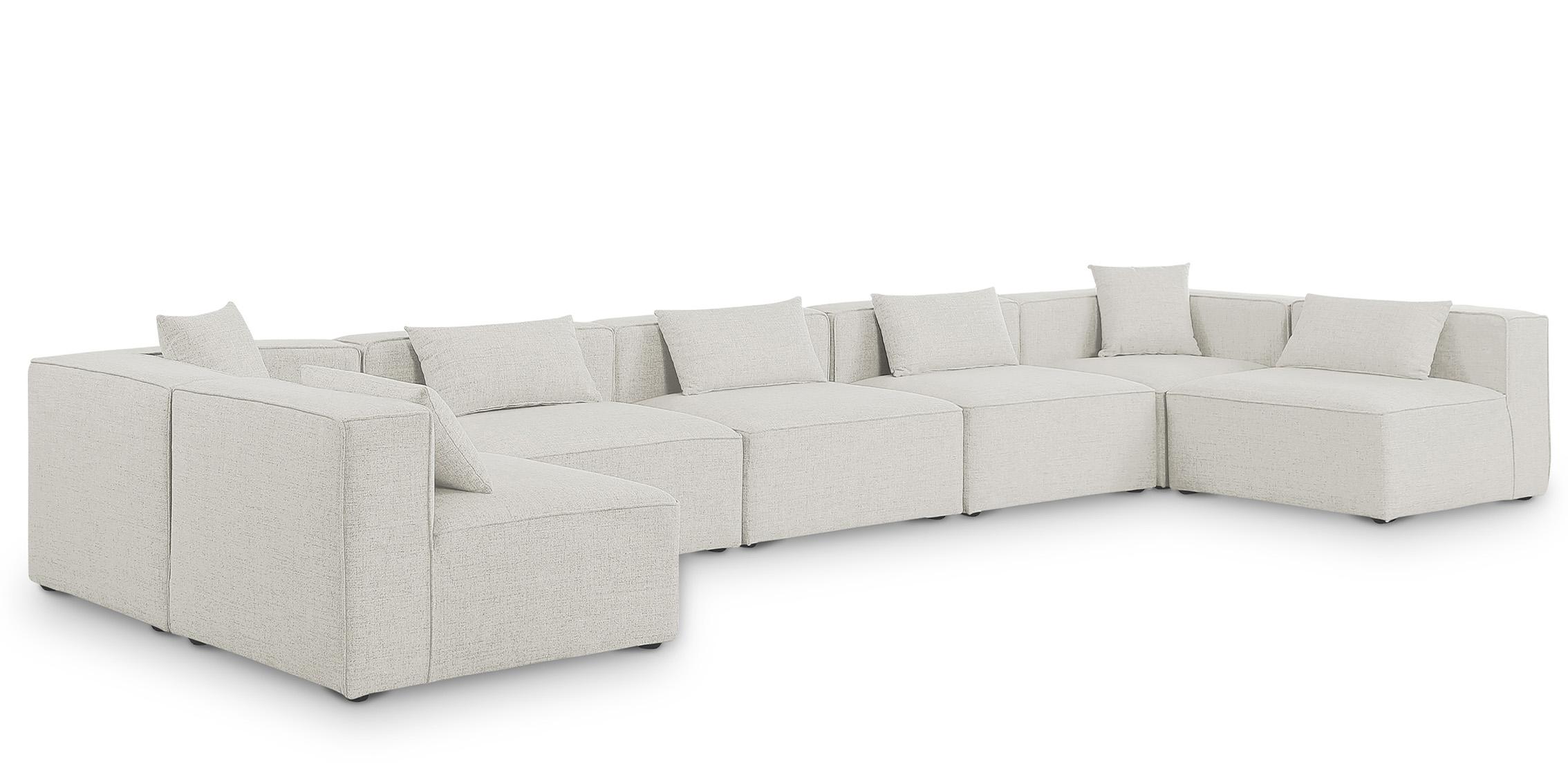 Contemporary, Modern Modular Sectional Sofa CUBE 630Cream-Sec7B 630Cream-Sec7B in Cream Linen