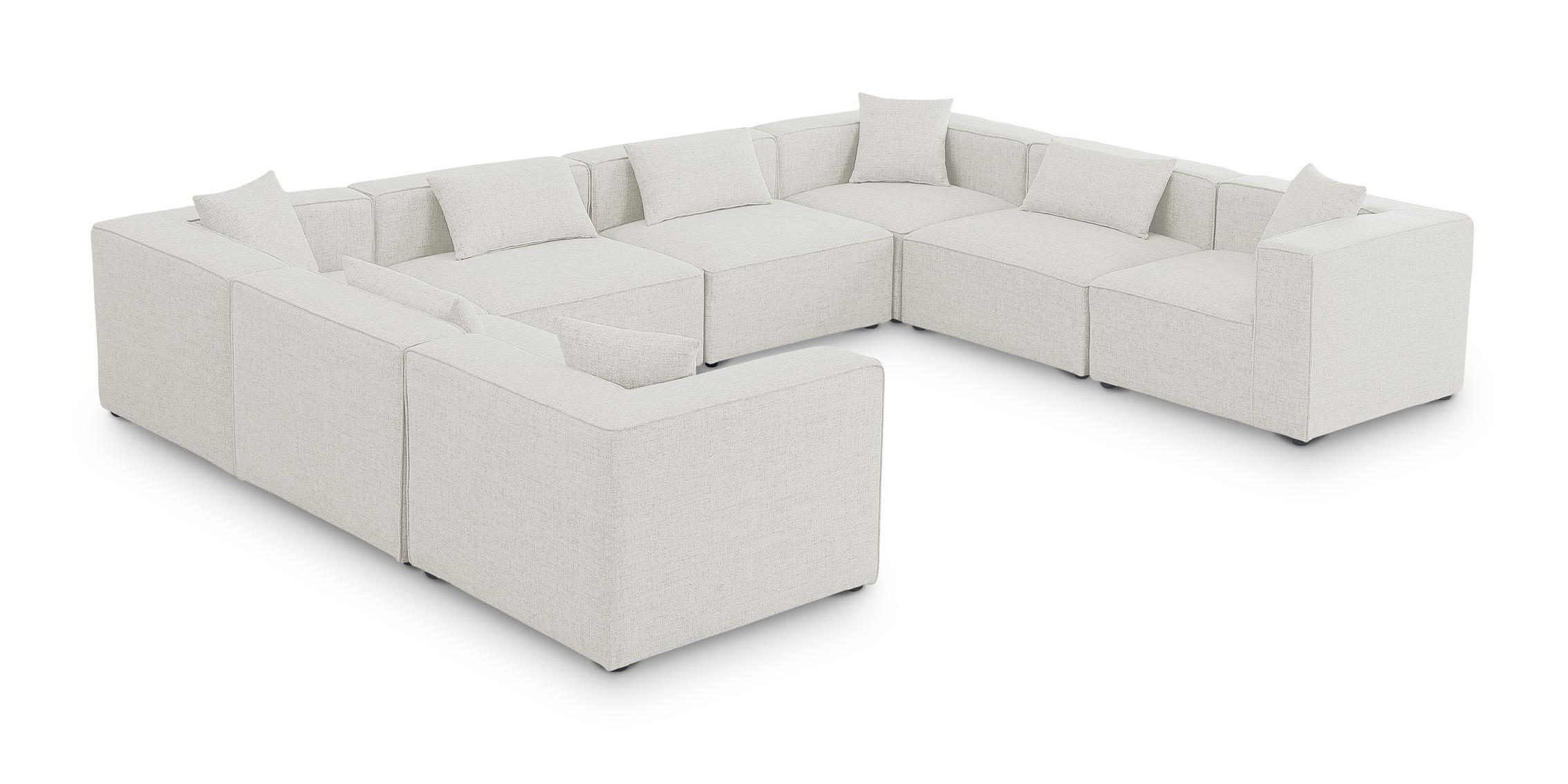 Contemporary, Modern Modular Sectional Sofa CUBE 630Cream-Sec8A 630Cream-Sec8A in Cream Linen