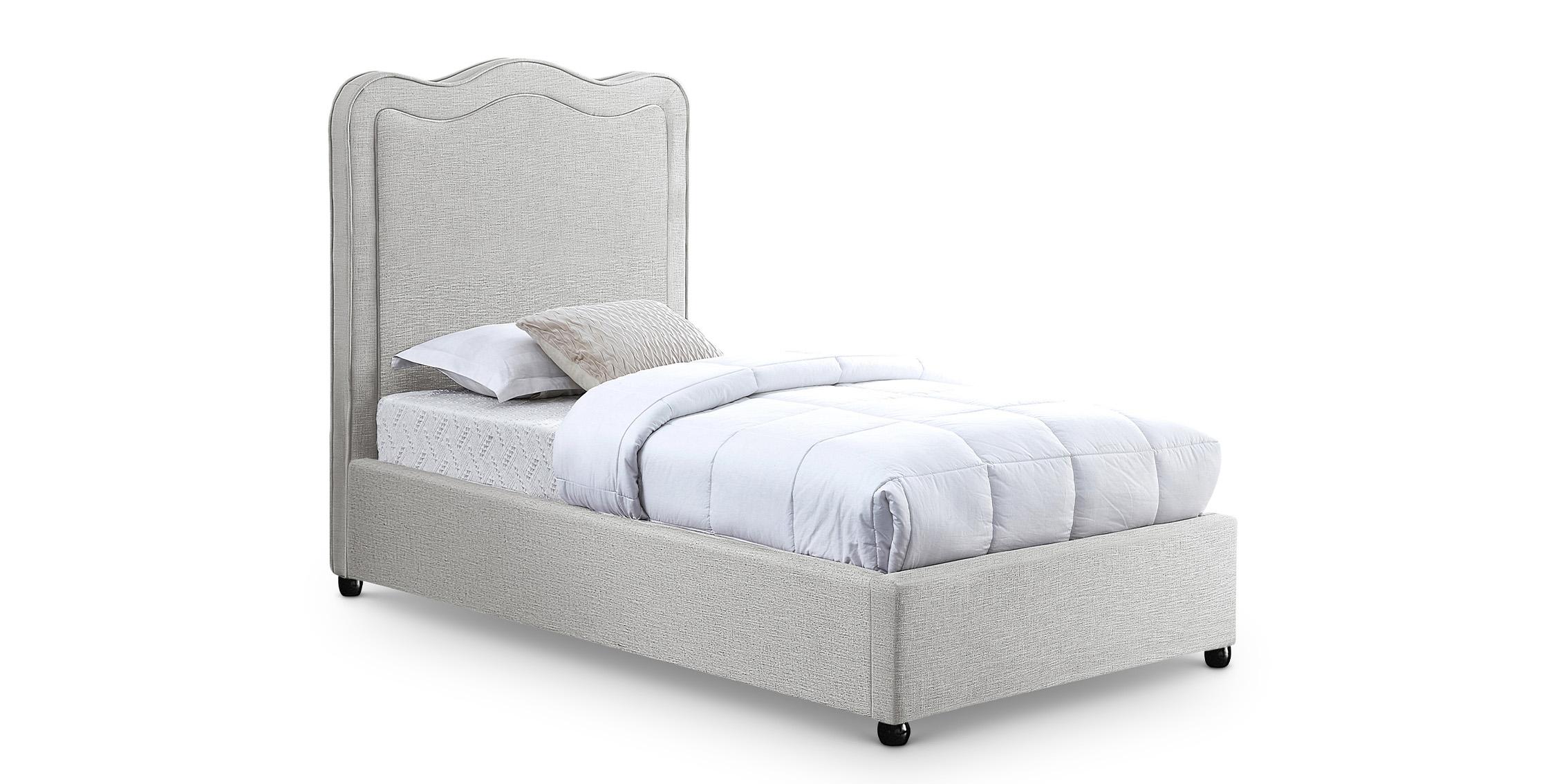 Contemporary, Modern Platform Bed FelixCream-T FelixCream-T in Cream Linen