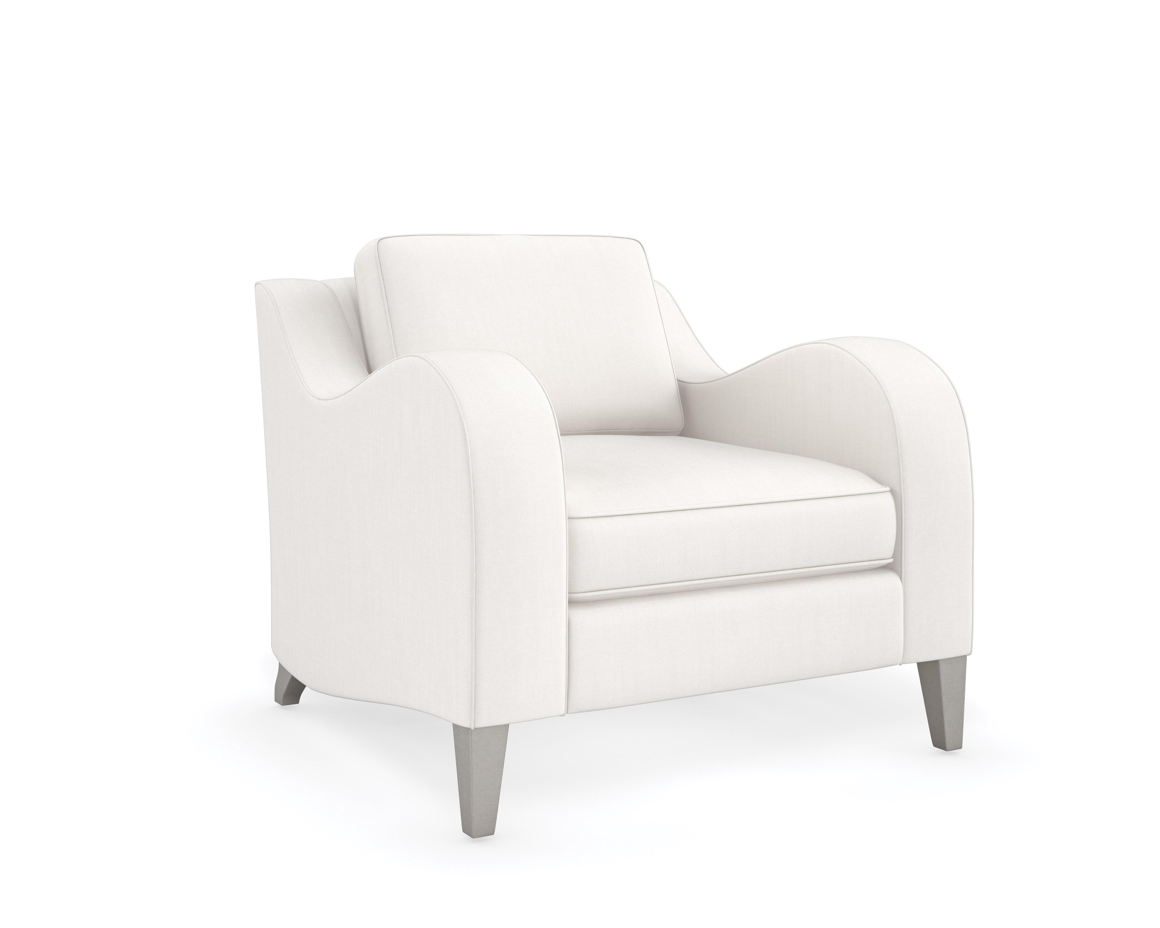 Contemporary Accent Chair VICTORIA CHAIR 9270-004-A in Cream, Silver Fabric