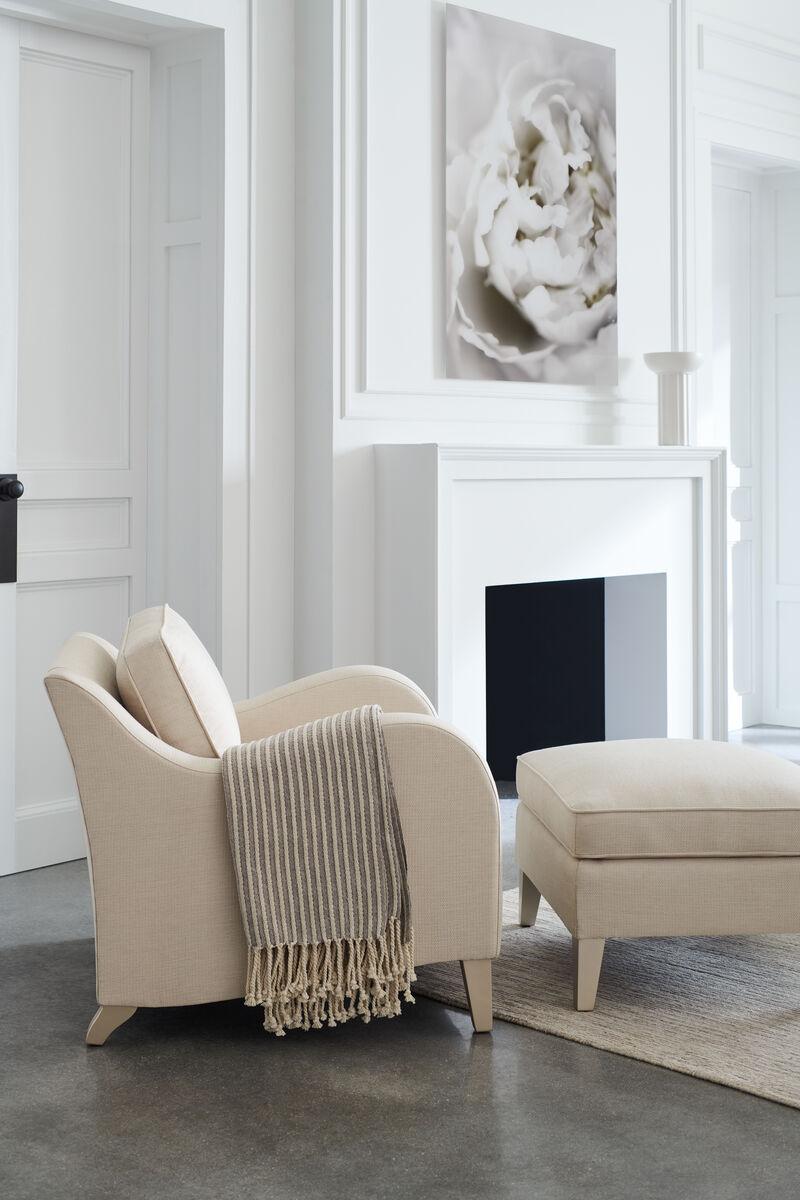 

    
Cream Performance Basketweave With Subtle Luster VICTORIA CHAIR by Caracole
