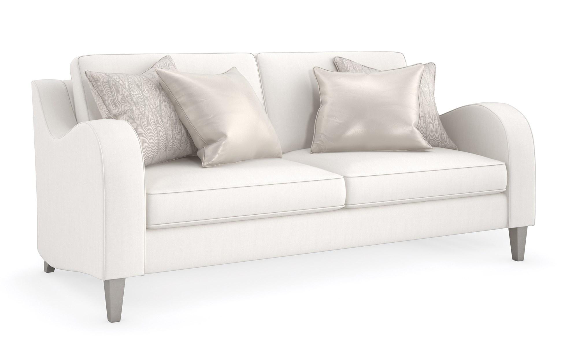 

    
Cream Performance Basketweave With Subtle Luster VICTORIA SOFA by Caracole
