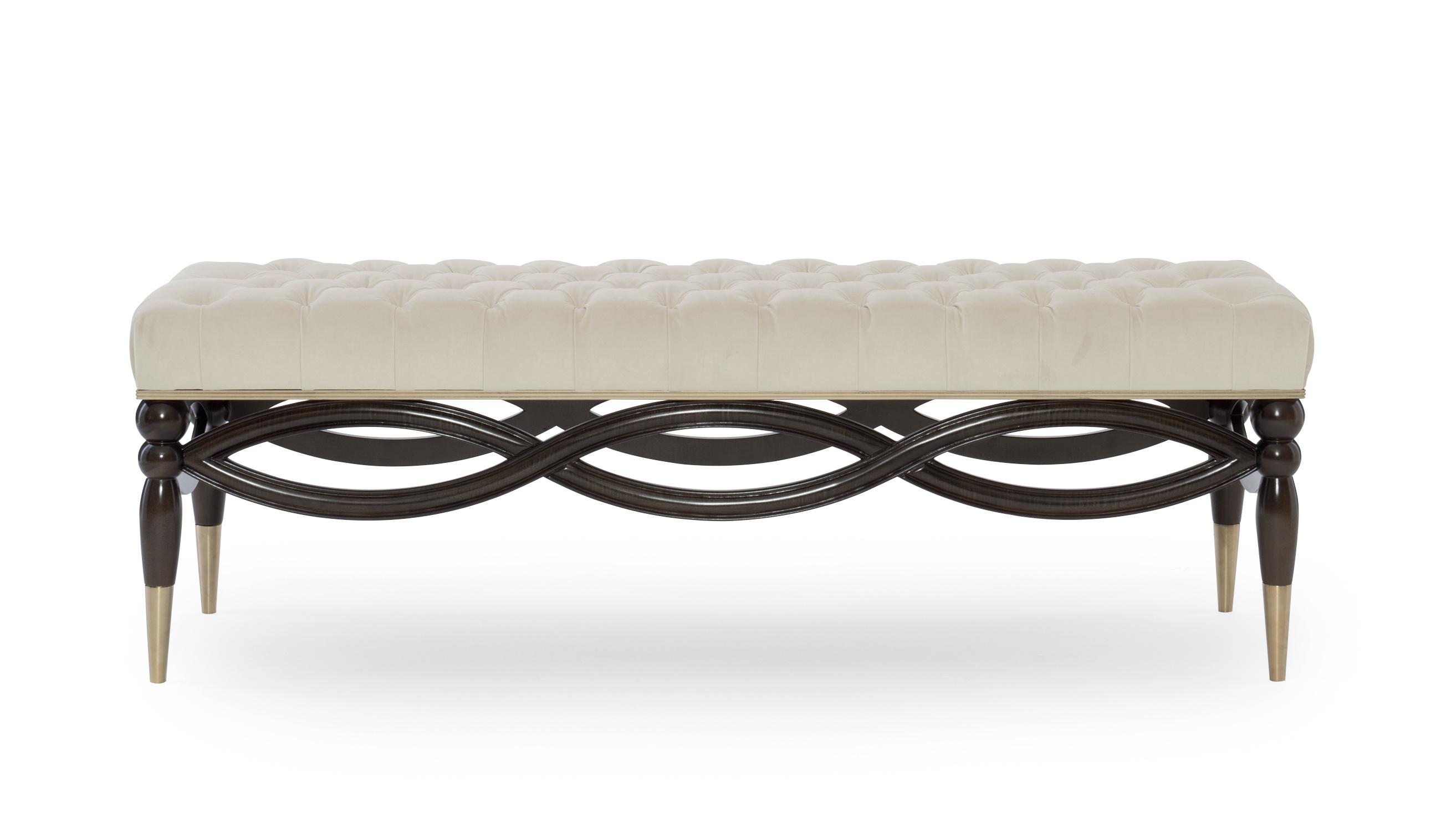 

    
Cream Performance Fabric Fully Upholstered Bed Bench EVERLY by Caracole
