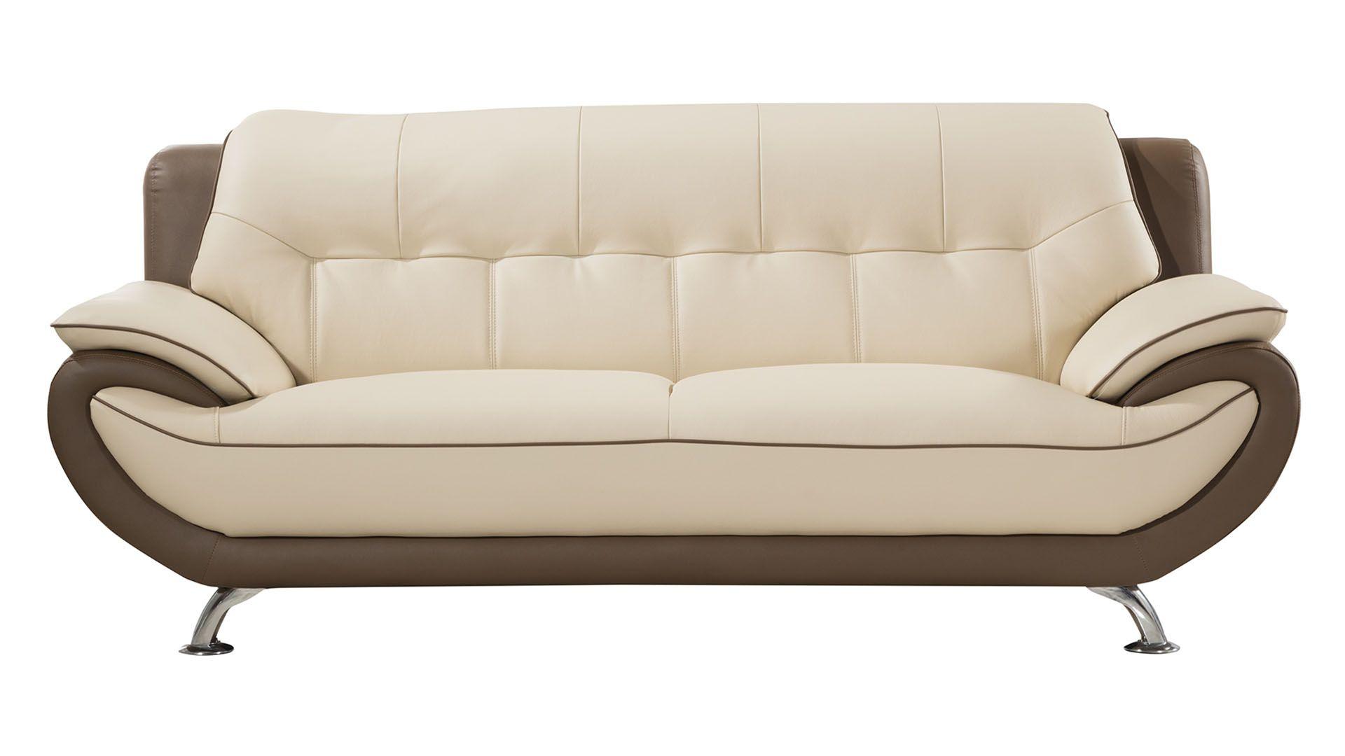 

    
Cream & Taupe Genuine Leather Sofa Set 3Pcs EK9600-CRM.TPE American Eagle Modern
