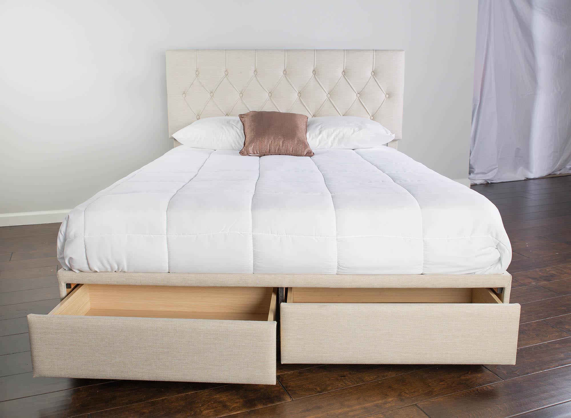 

    
Cream Upholstered Panel King Storage Bed ELISE 1192DS-110 Bernards Modern
