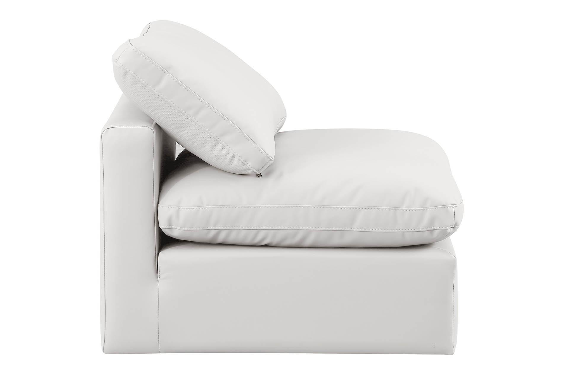 

        
Meridian Furniture INDULGE 146Cream-Armless Armless Chair Cream Faux Leather 094308313405
