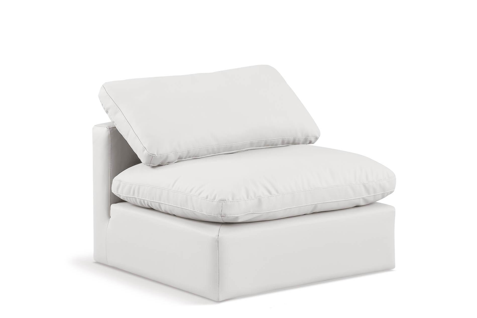 Contemporary, Modern Armless Chair INDULGE 146Cream-Armless 146Cream-Armless in Cream Faux Leather