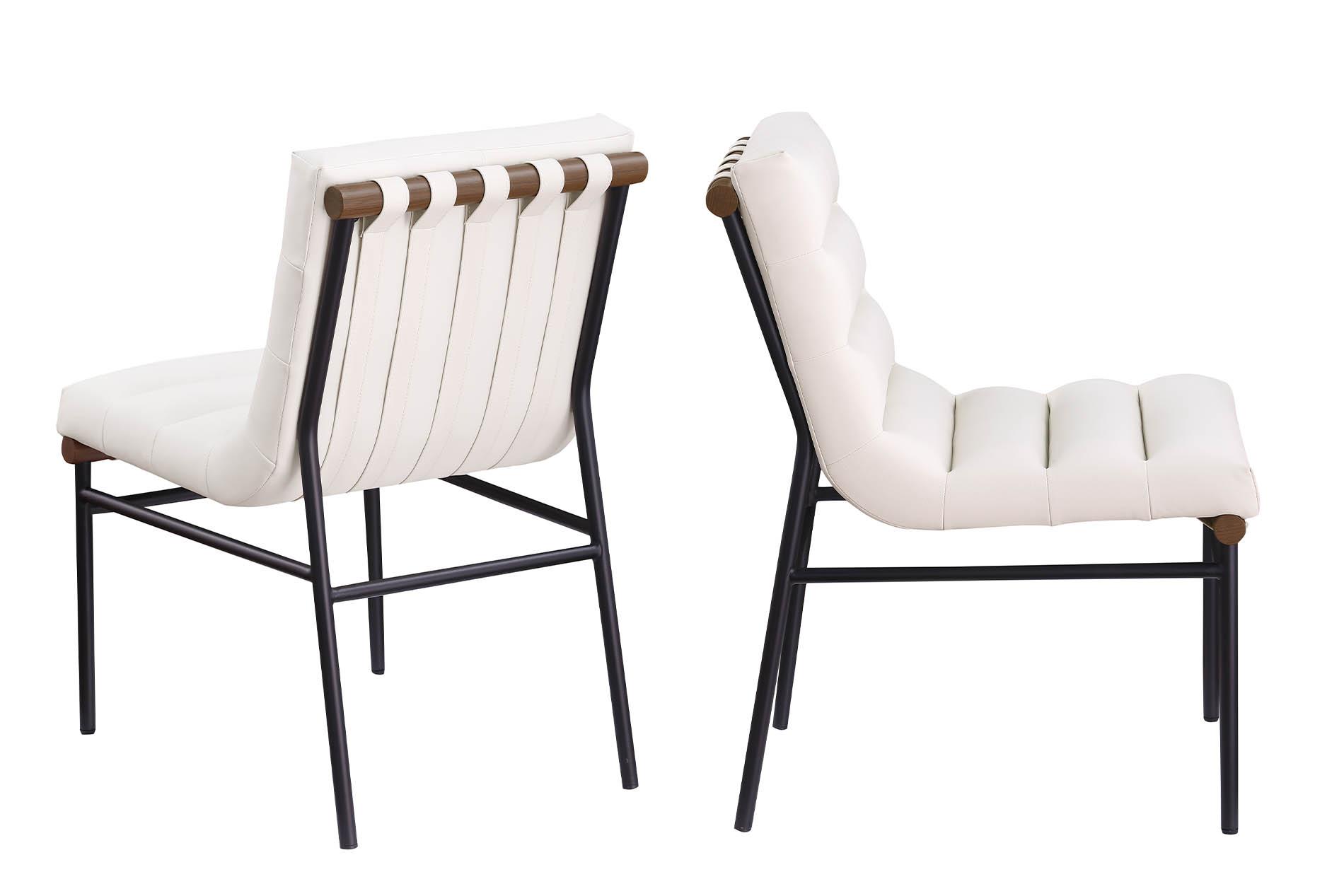 

    
Cream Vegan Leather Dining Chair Set 2Pcs BURKE 577Cream-C Meridian Modern
