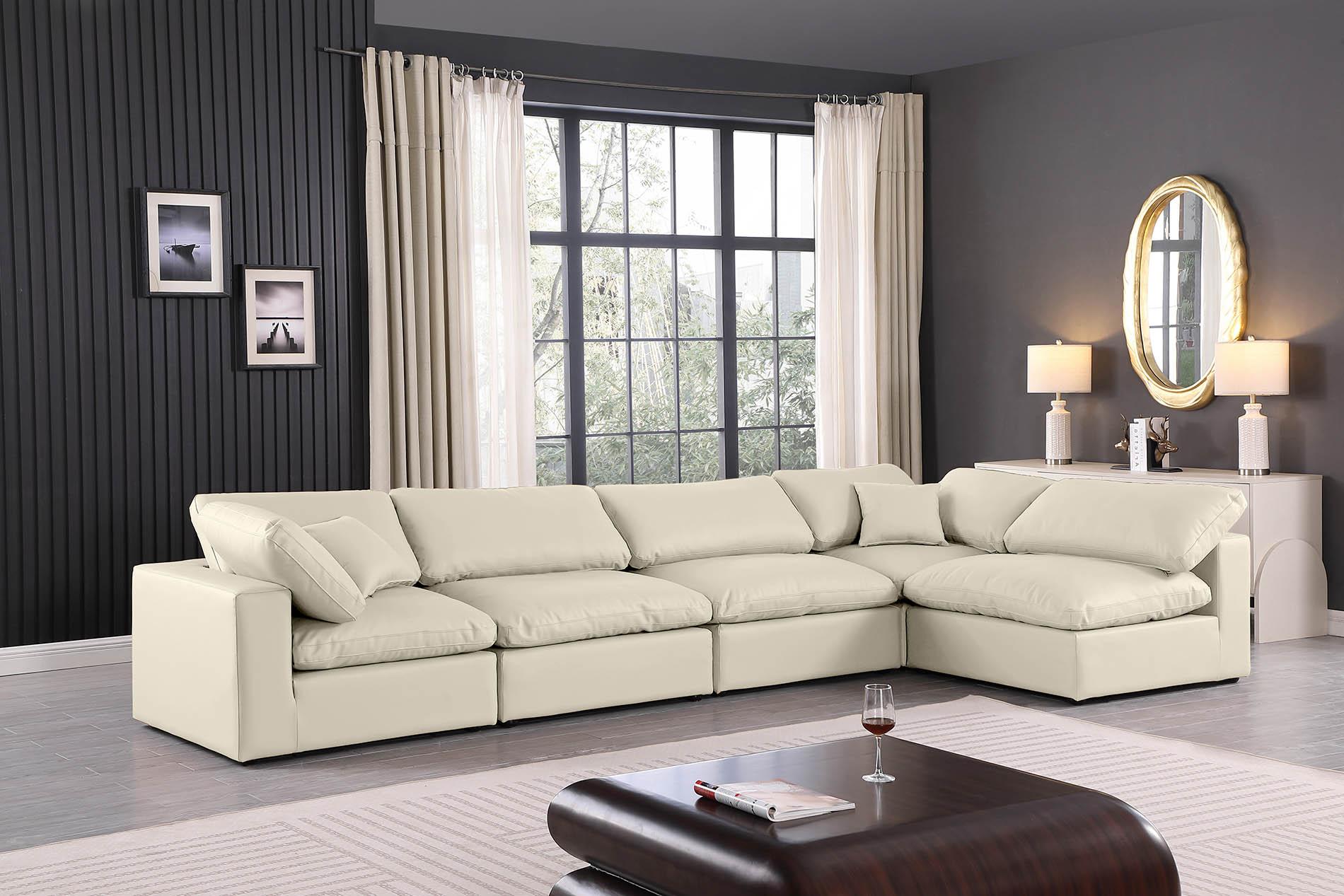 

        
Meridian Furniture 188Cream-Sec5D Modular Sectional Cream Faux Leather 094308288321
