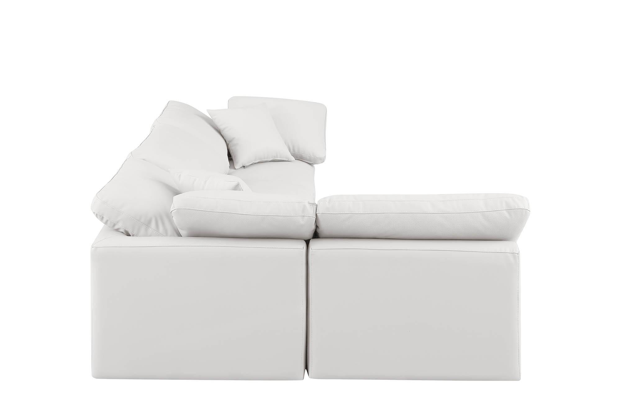 

        
Meridian Furniture INDULGE 146Cream-Sec4B Modular Sectional Sofa Cream Faux Leather 094308314969
