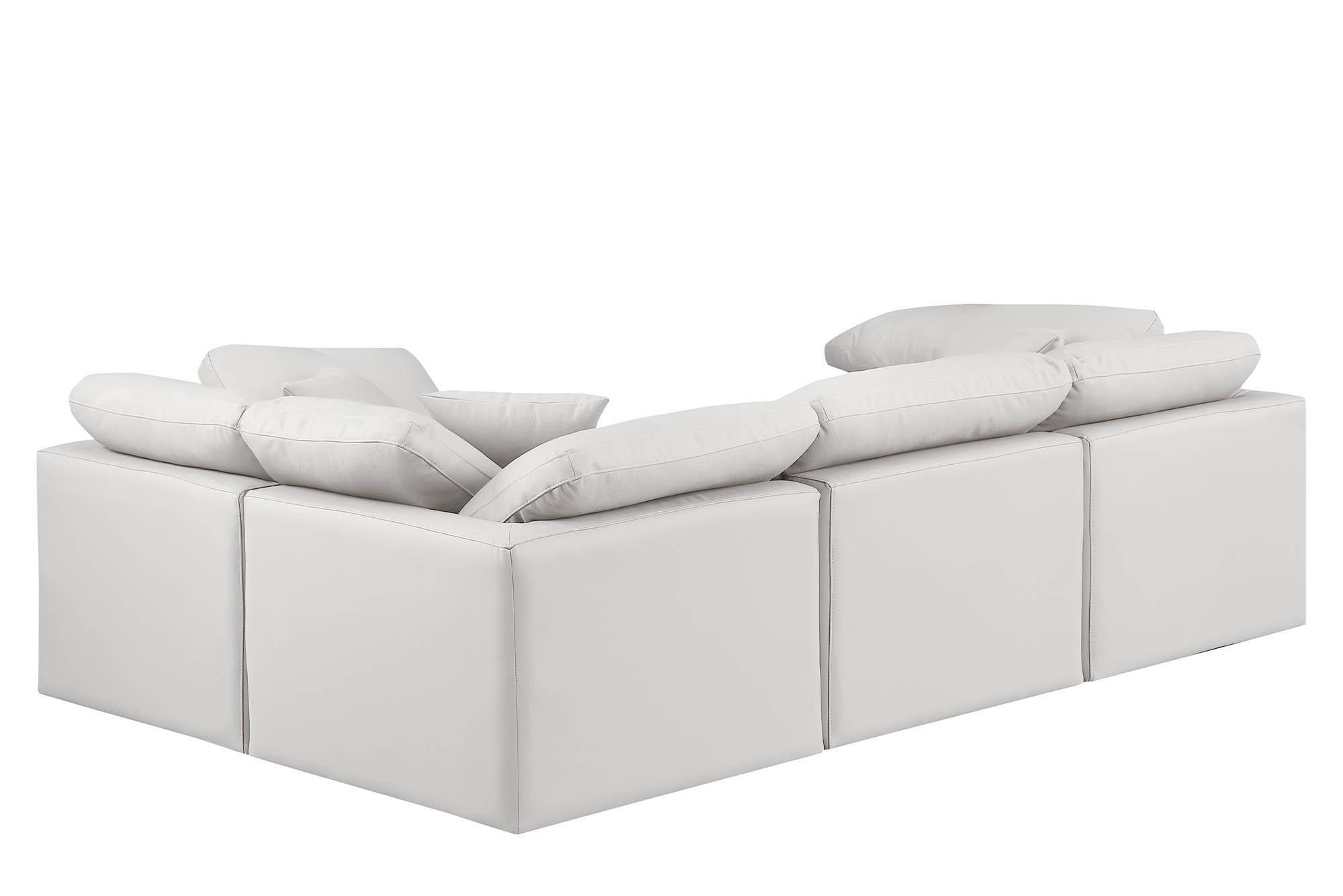 

        
Meridian Furniture INDULGE 146Cream-Sec4C Modular Sectional Sofa Cream Faux Leather 094308321790
