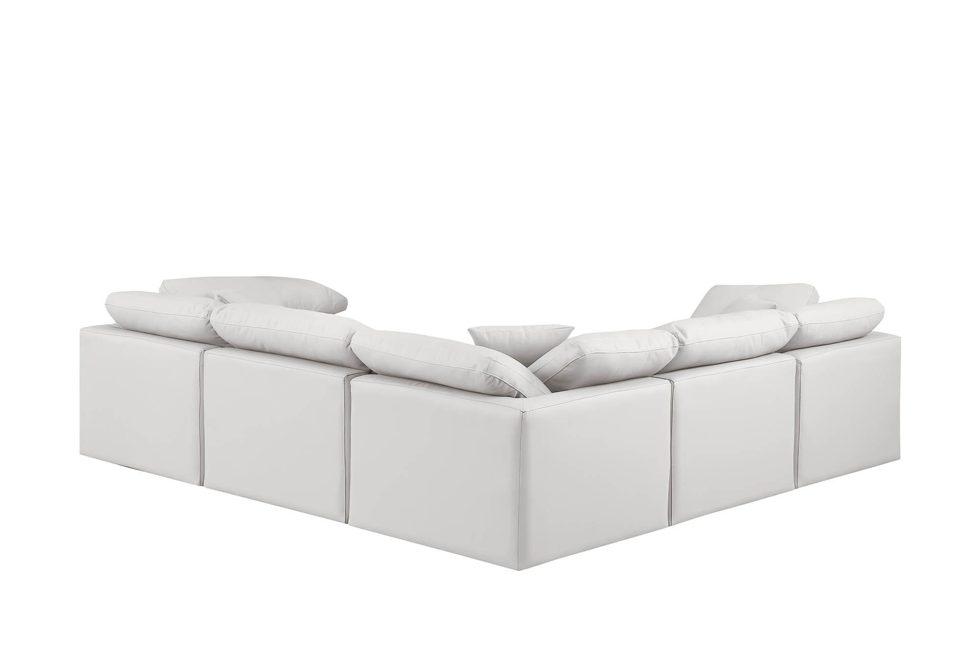 

        
Meridian Furniture INDULGE 146Cream-Sec5C Modular Sectional Sofa Cream Faux Leather 094308314990
