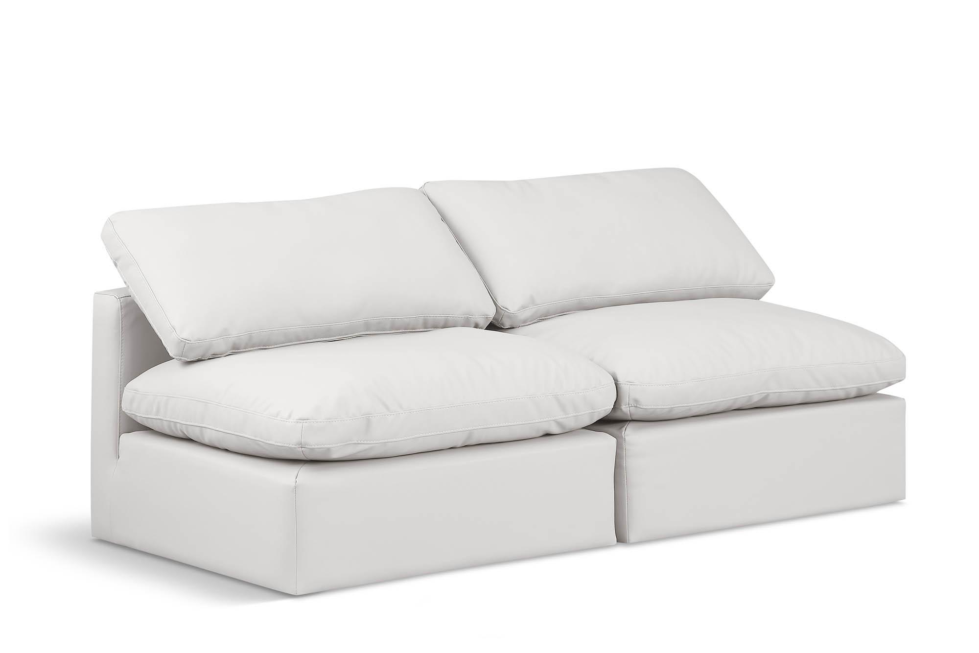 Contemporary, Modern Modular Sofa INDULGE 146Cream-S2 146Cream-S2 in Cream Faux Leather