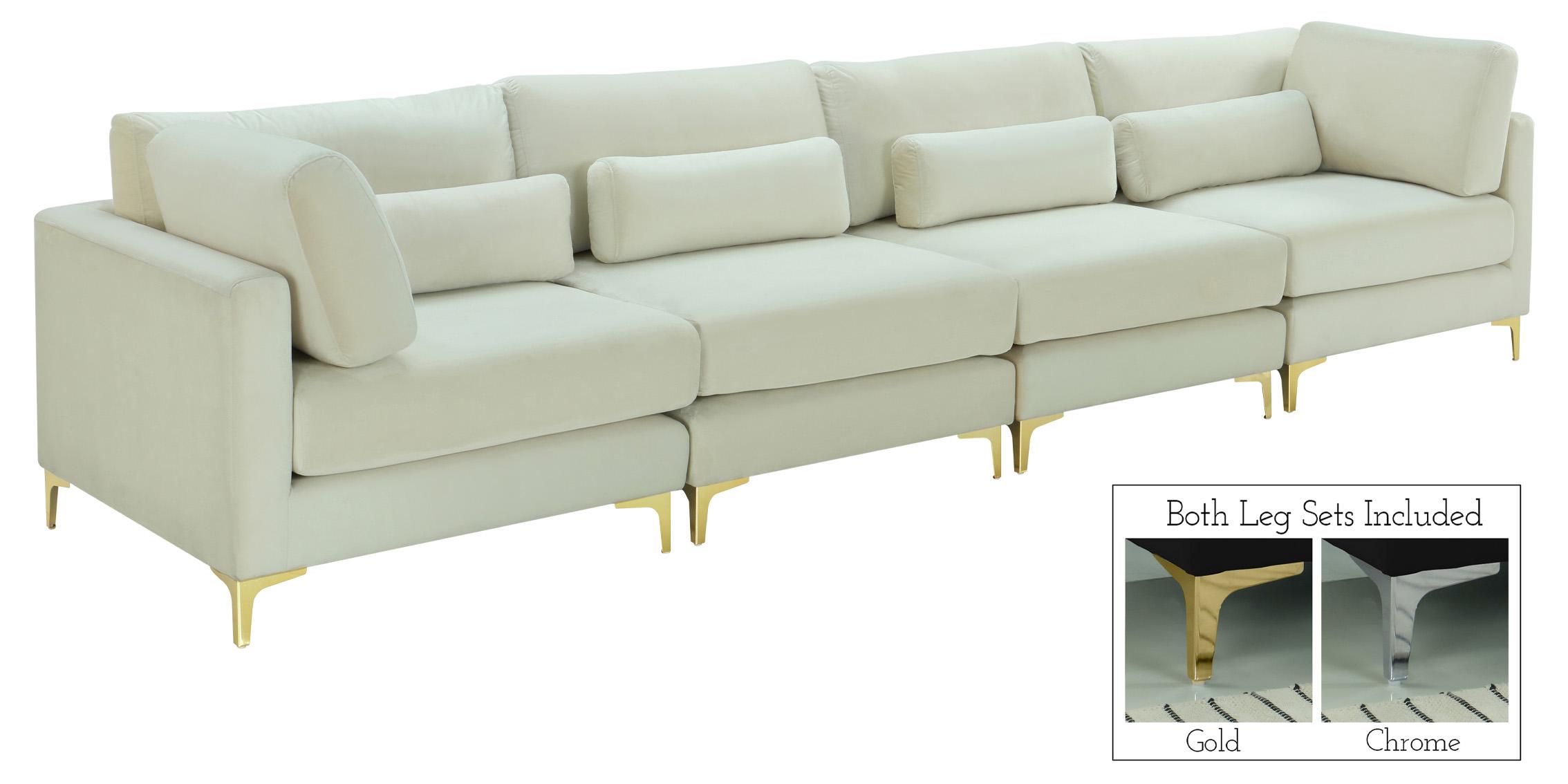 

    
Cream Velvet Modular Sofa JULIA 605Cream-S142 Meridian Contemporary Modern
