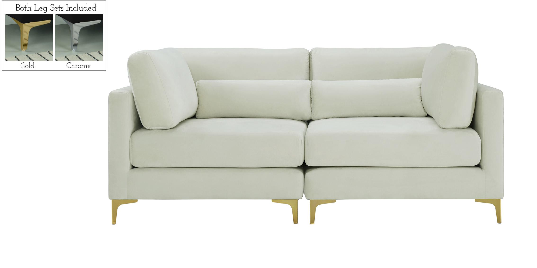 Contemporary, Modern Modular Sofa JULIA 605Cream-S75 605Cream-S75 in Cream Velvet
