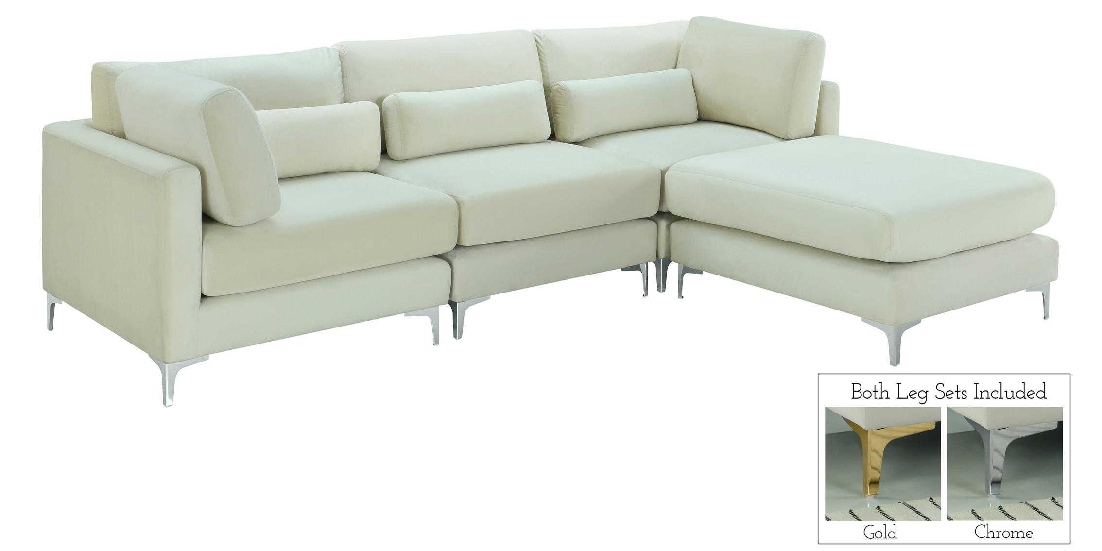 

    
Cream Velvet Modular Sectional Sofa JULIA 605Cream-Sec4A Meridian Contemporary
