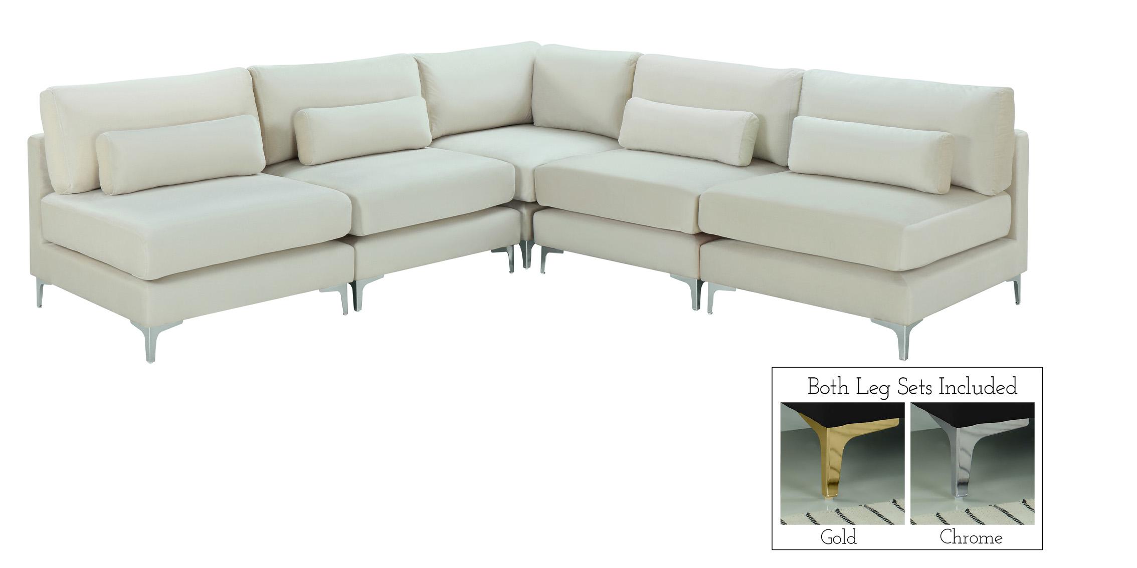 

    
Cream Velvet Modular Sectional Sofa JULIA 605Cream-Sec5B Meridian Contemporary
