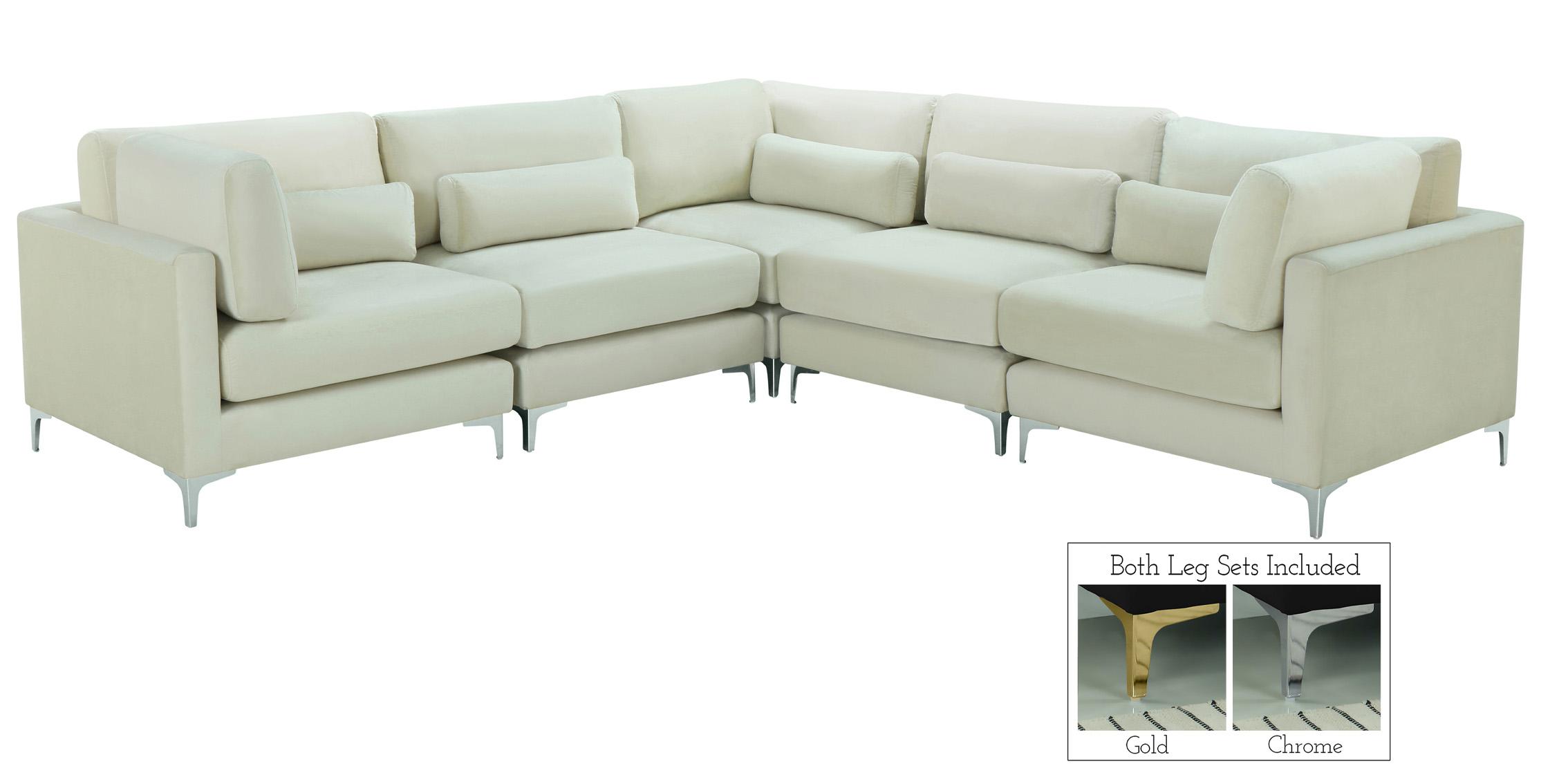 

    
Cream Velvet Modular Sectional Sofa JULIA 605Cream-Sec5C Meridian Contemporary
