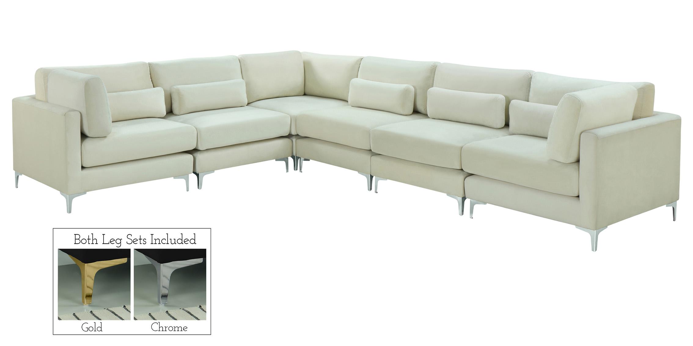 

    
Cream Velvet Modular Sectional Sofa JULIA 605Cream-Sec6A Meridian Contemporary
