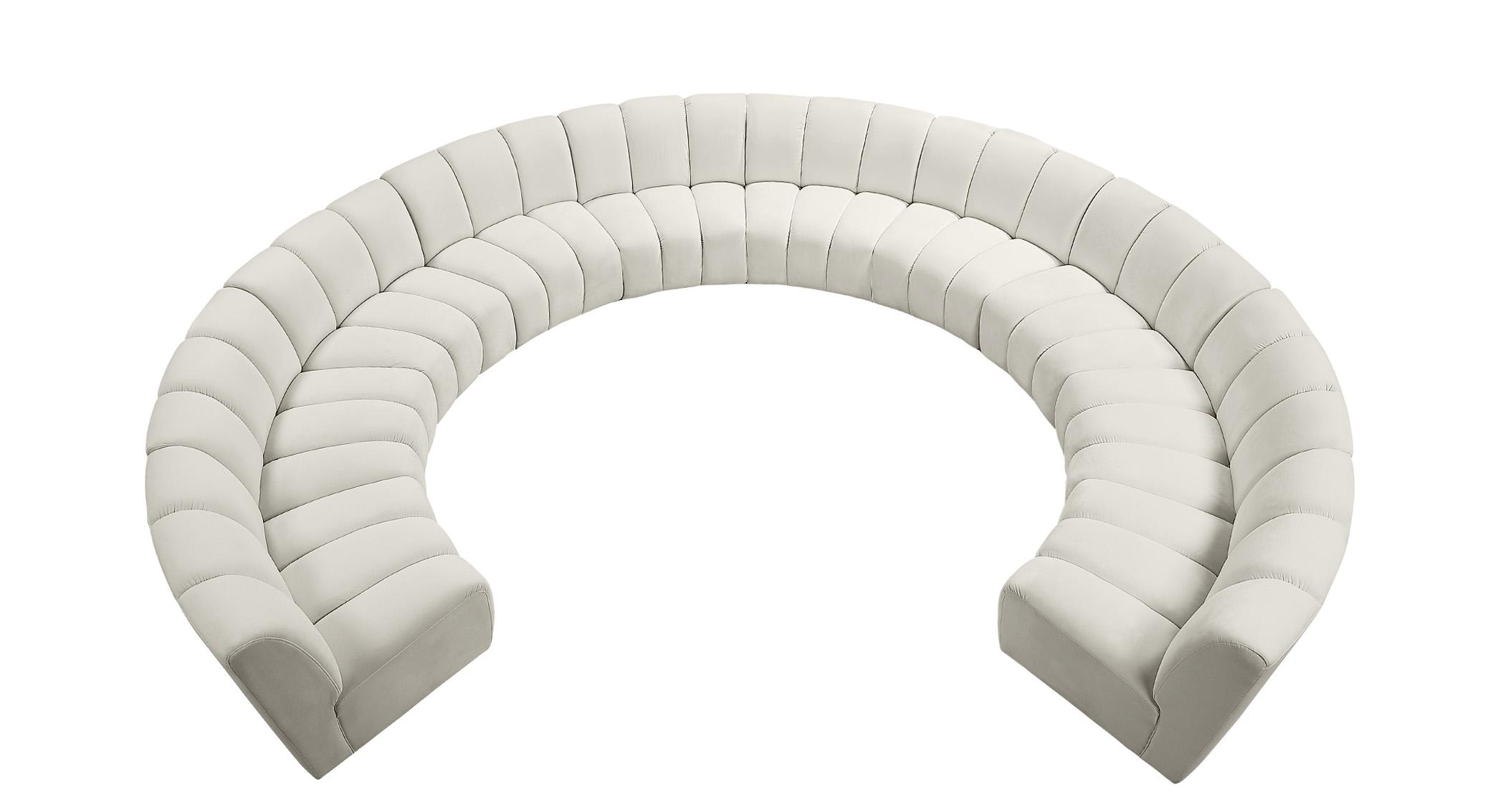 

    
Cream Velvet Modular Sectional Sofa INFINITY 638Cream-10PC Meridian Modern
