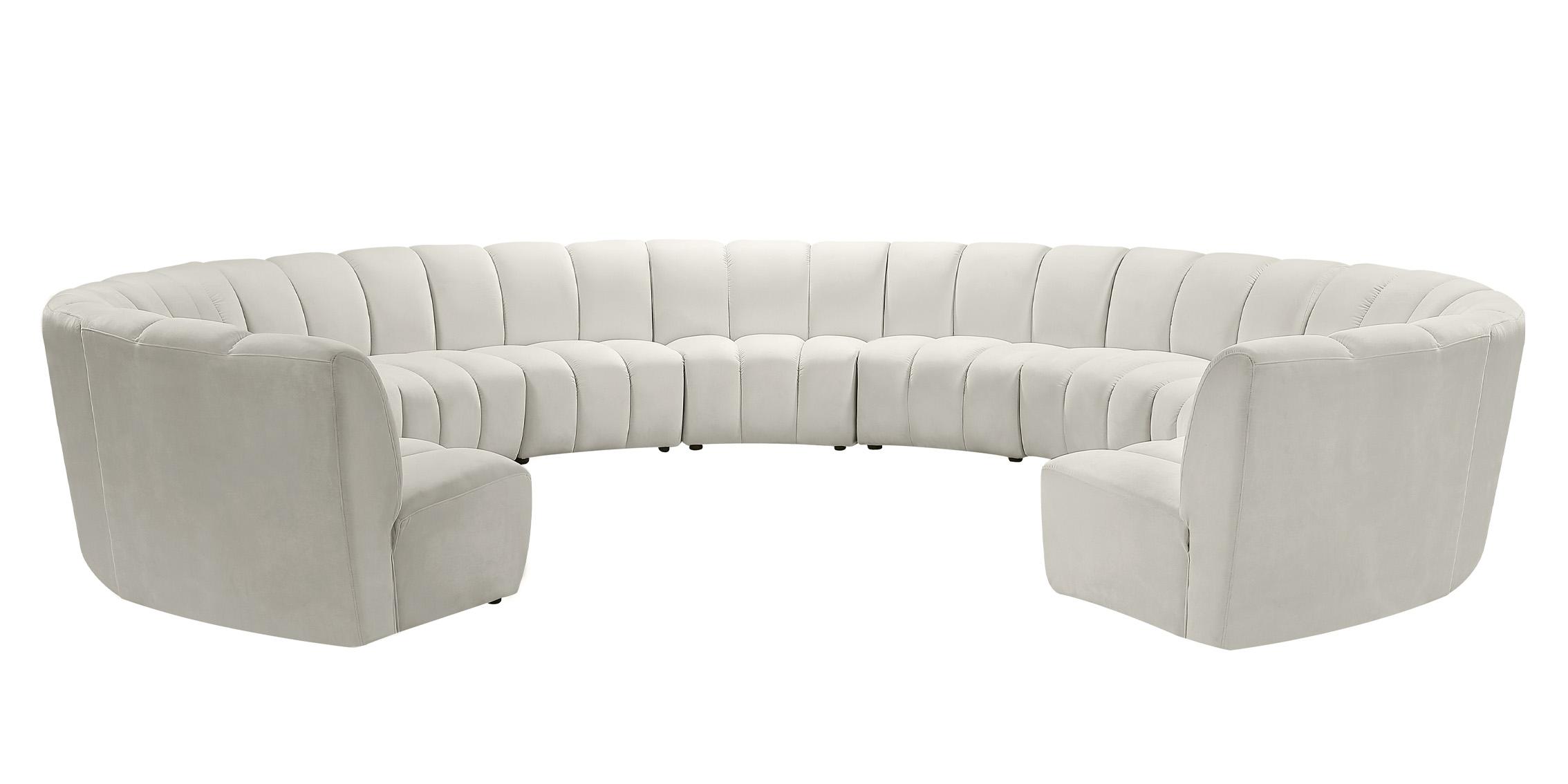 

        
Meridian Furniture INFINITY 638Cream-11PC Modular Sectional Sofa Cream Velvet 753359803692
