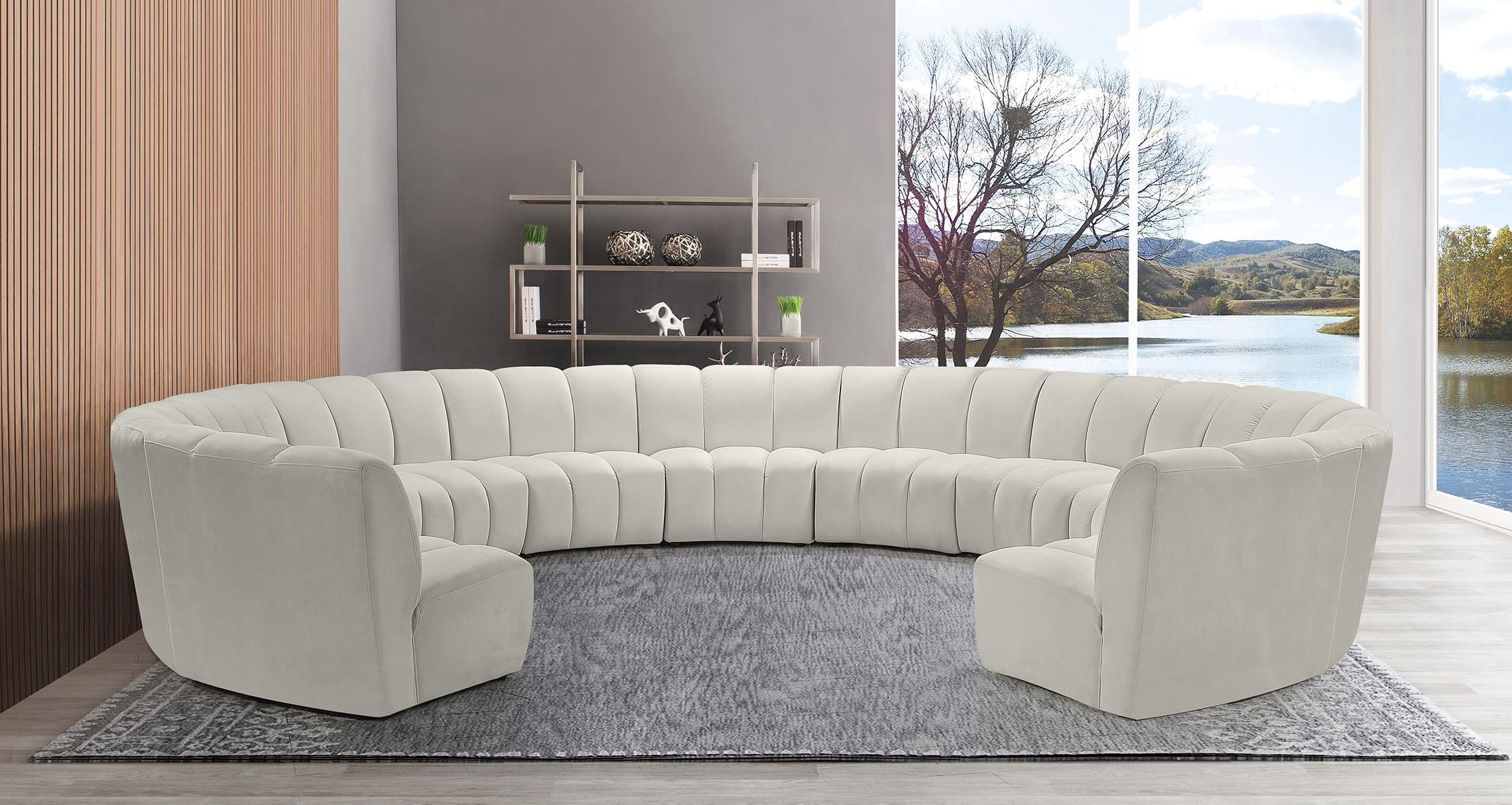 

    
Cream Velvet Modular Sectional Sofa INFINITY 638Cream-11PC Meridian Modern
