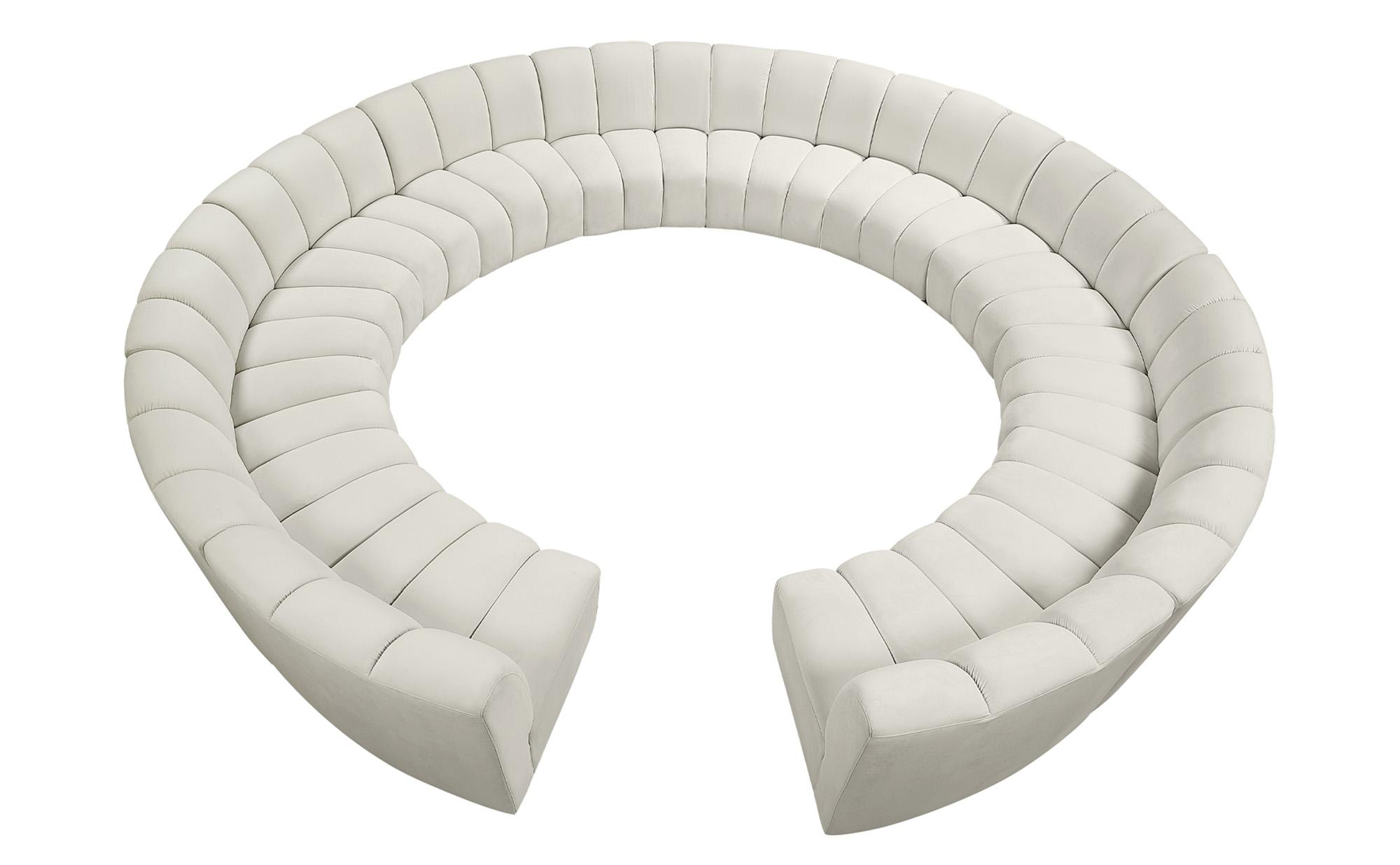 

    
Cream Velvet Modular Sectional Sofa INFINITY 638Cream-12PC Meridian Modern
