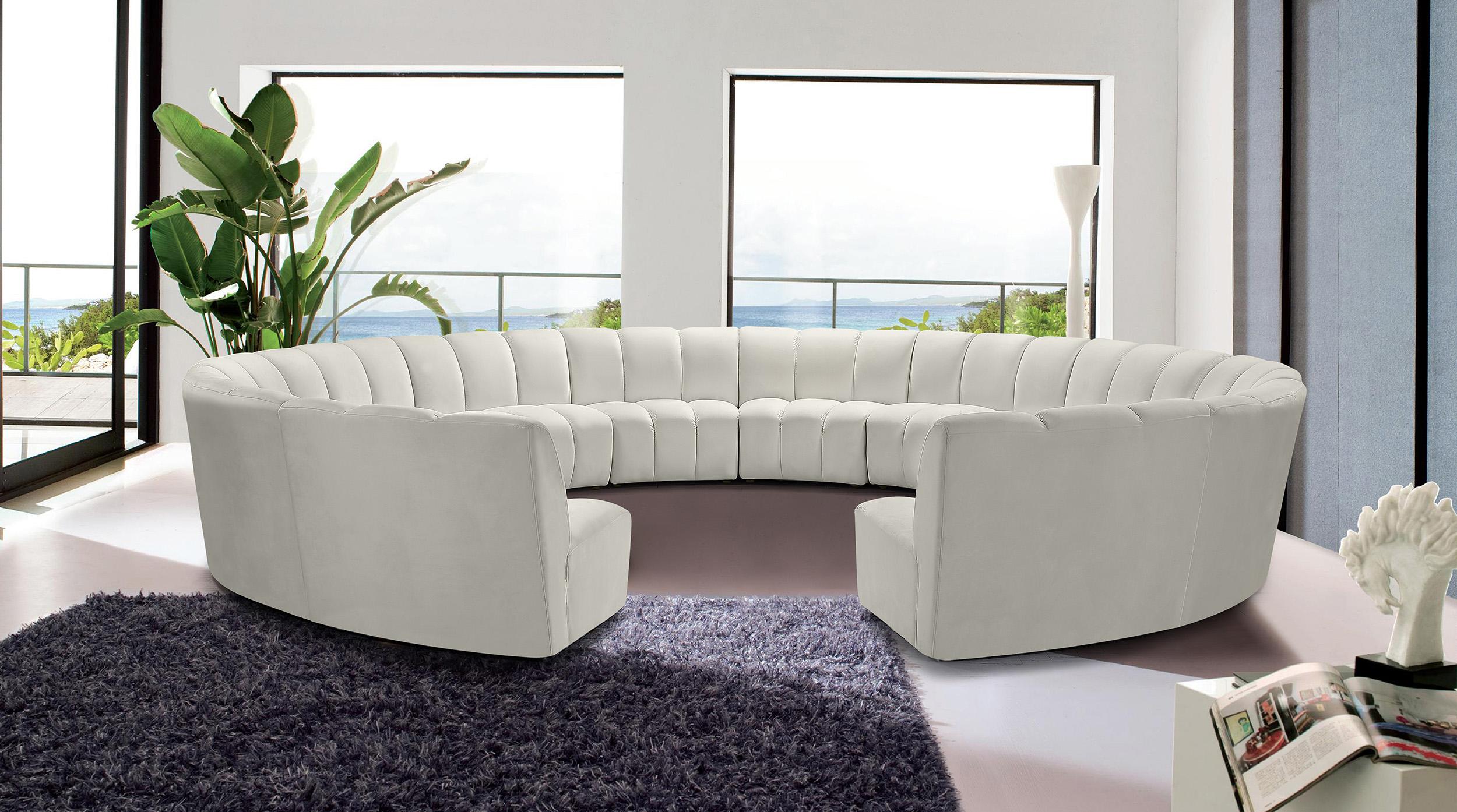 

    
Cream Velvet Modular Sectional Sofa INFINITY 638Cream-12PC Meridian Modern

