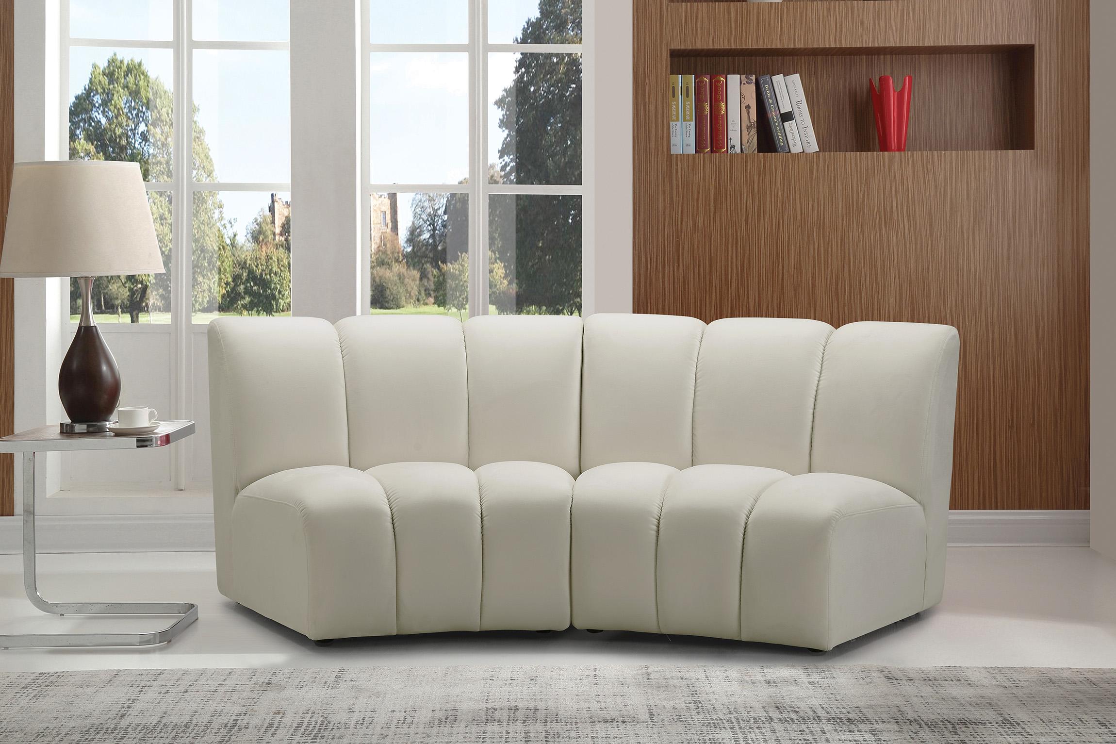 

    
Cream Velvet Modular Sectional Sofa INFINITY 638Cream-2PC Meridian Modern
