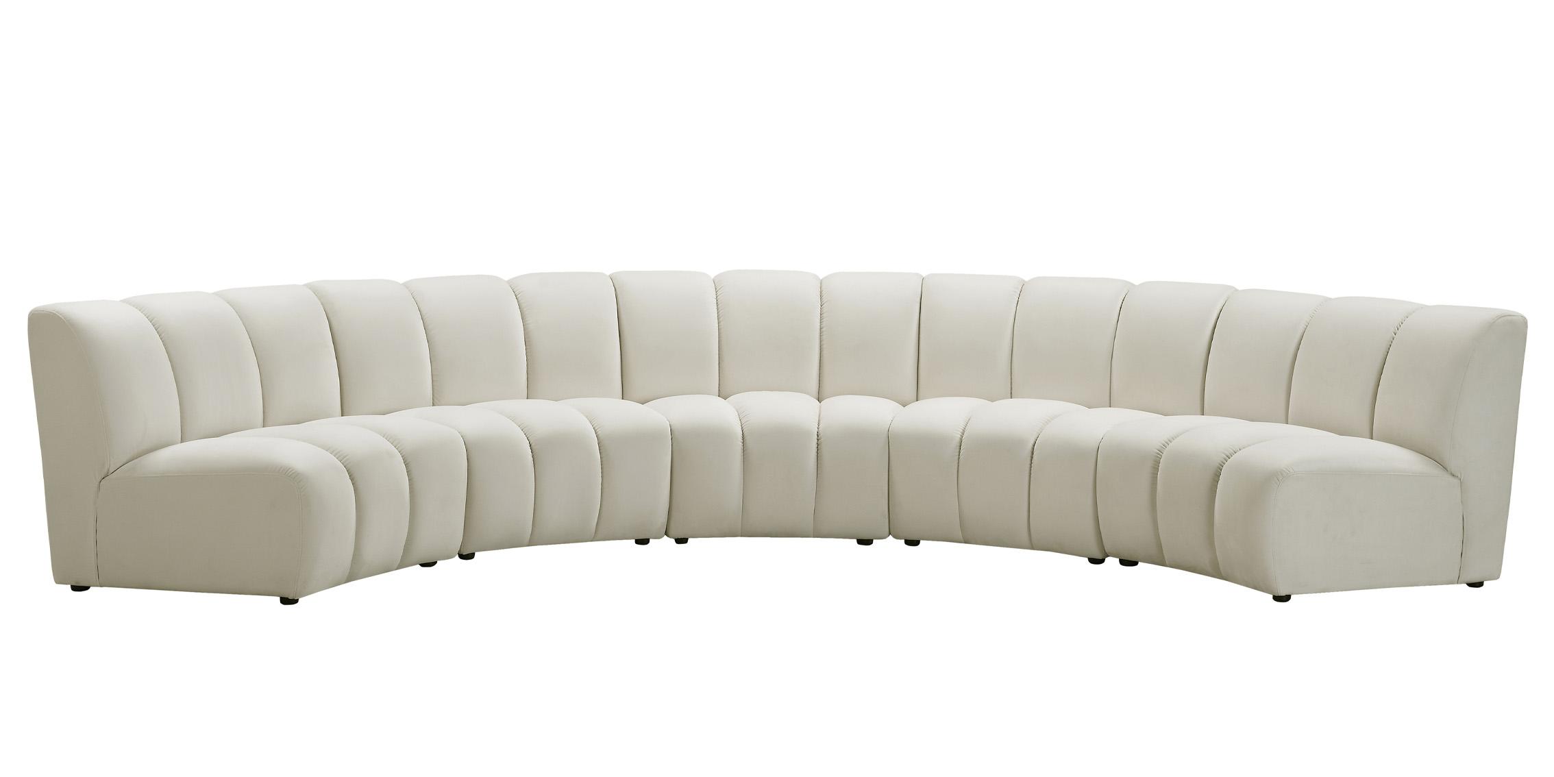 

    
Cream Velvet Modular Sectional Sofa INFINITY 638Cream-5PC Meridian Modern
