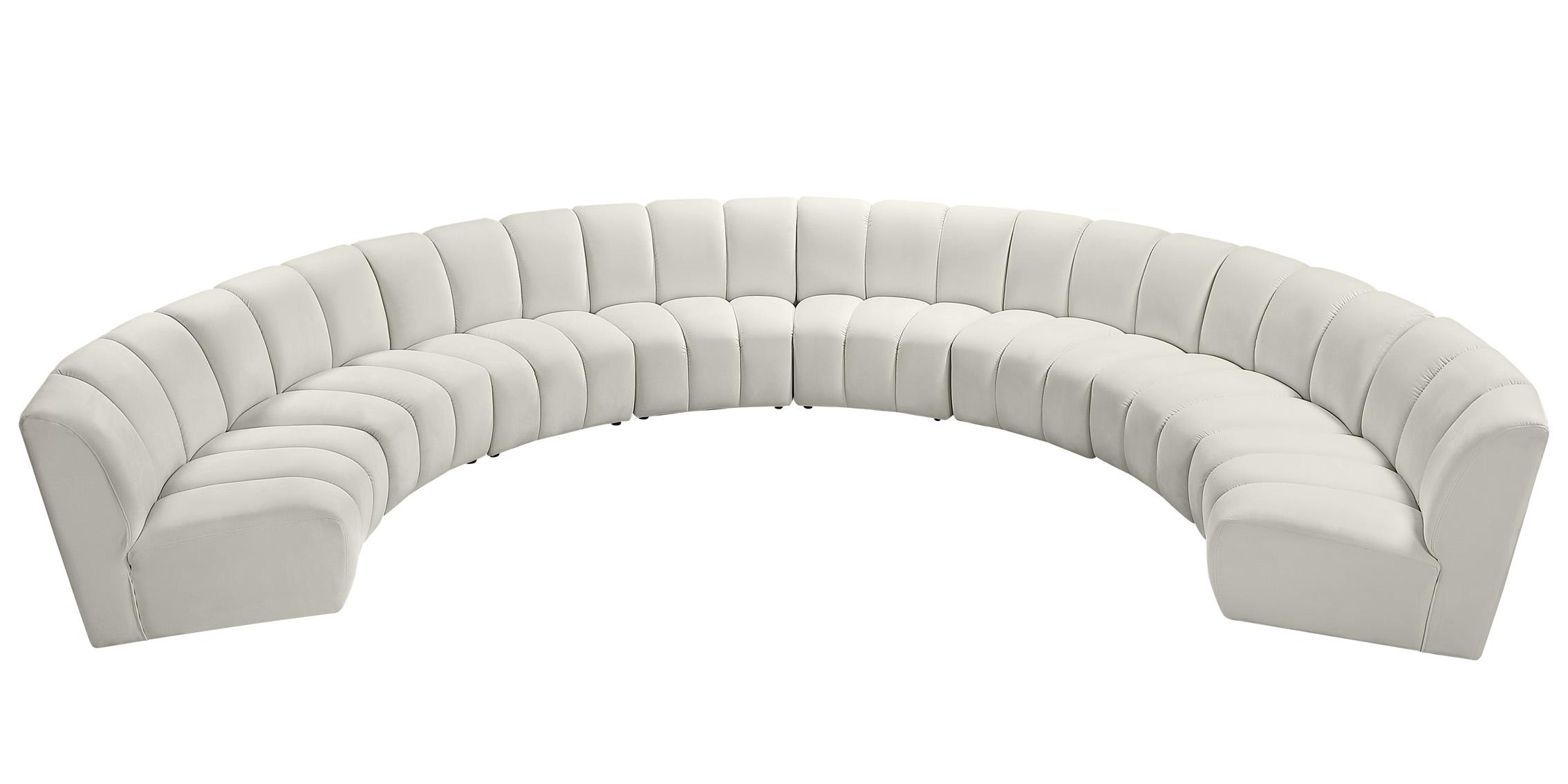 

    
Cream Velvet Modular Sectional Sofa INFINITY 638Cream-8PC Meridian Modern
