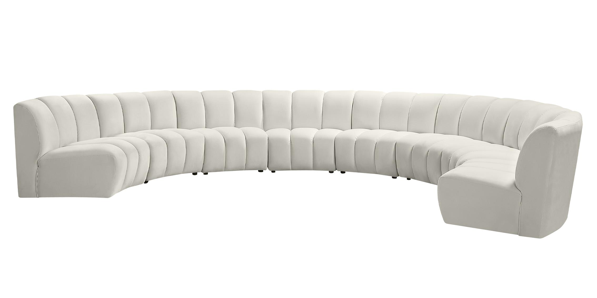 

        
Meridian Furniture INFINITY 638Cream-8PC Modular Sectional Sofa Cream Velvet 753359803661
