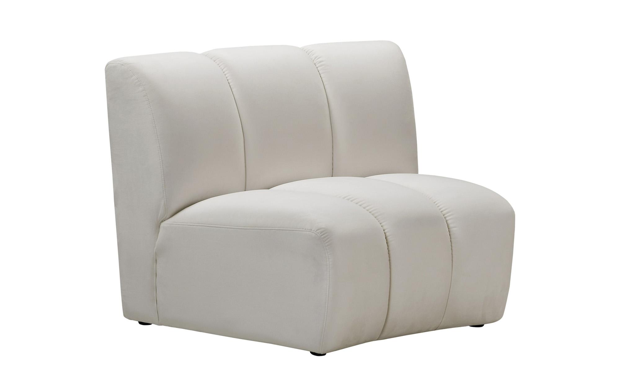 

    
Cream Velvet 638Cream-C Channel Tufted Modular Chair INFINITY Meridian Modern
