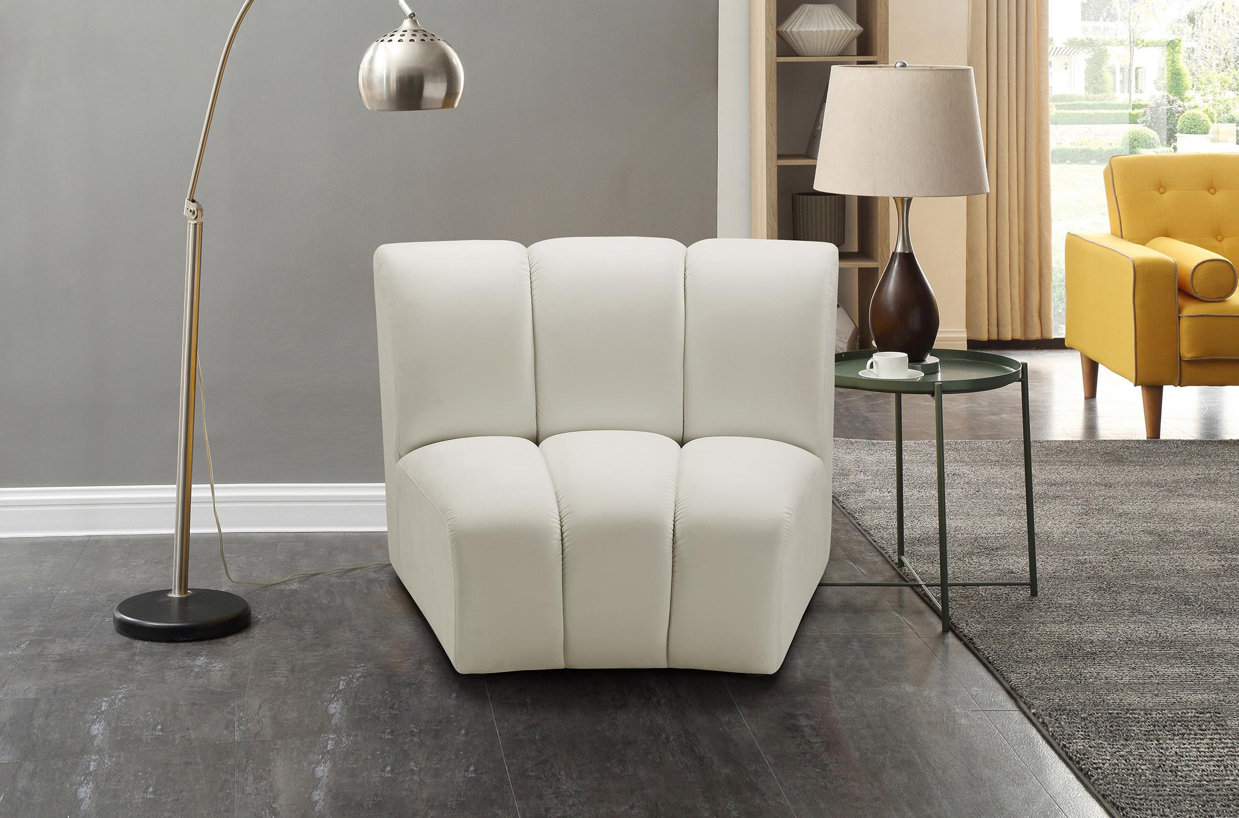 

    
Cream Velvet 638Cream-C Channel Tufted Modular Chair INFINITY Meridian Modern
