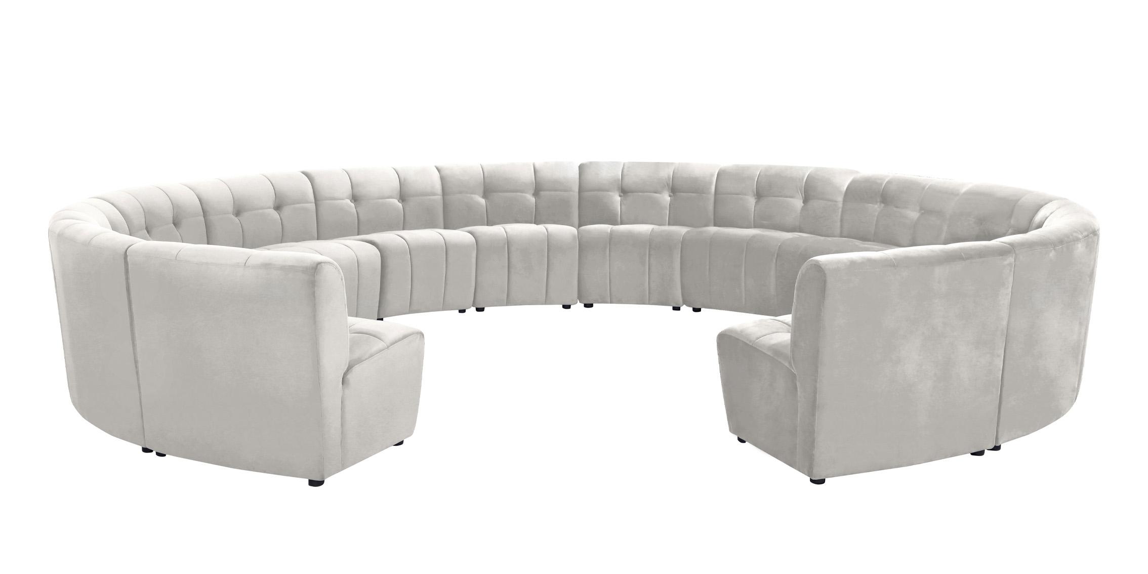 

    
CREAM Velvet Modular Sectional Sofa LIMITLESS 645Cream-14PC Meridian Modern
