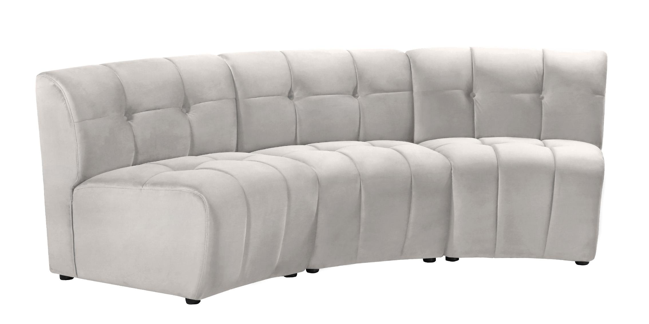 

        
Meridian Furniture LIMITLESS 645Cream-3PC Modular Sectional Sofa Cream Velvet 753359808048

