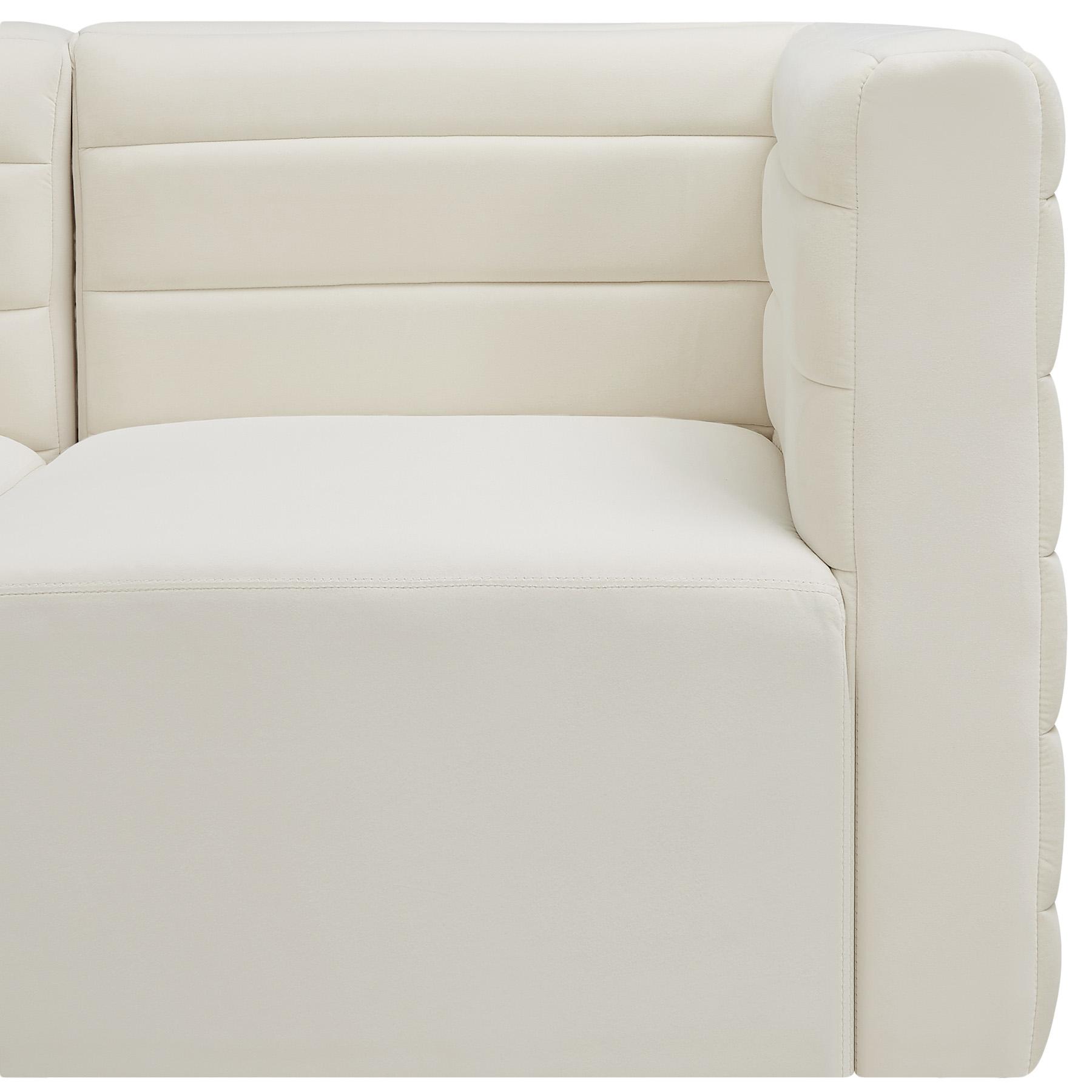 

    
 Order  Cream Velvet Modular Comfort Sofa Quincy 677Cream-S126 Meridian Contemporary
