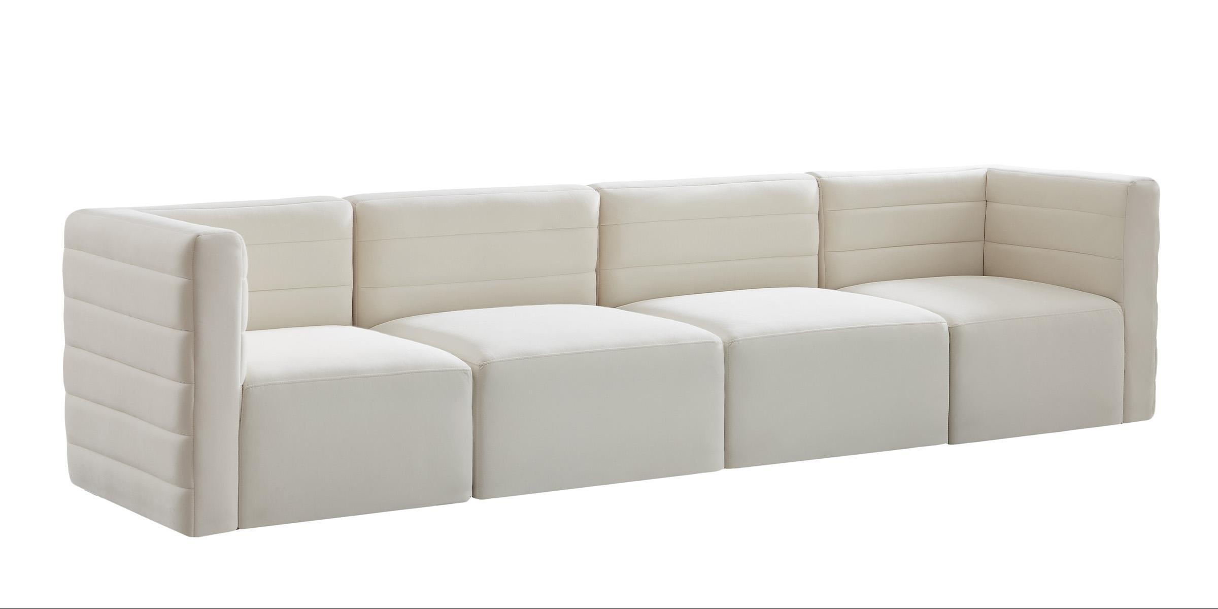 

    
Cream Velvet Modular Comfort Sofa Quincy 677Cream-S126 Meridian Contemporary
