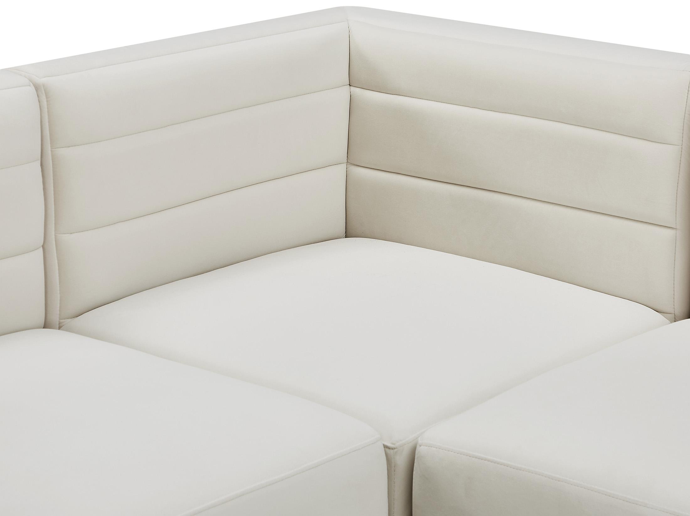 

    
 Order  Cream Velvet Modular Comfort Sectional Quincy 677Cream-Sec7A Meridian Modern
