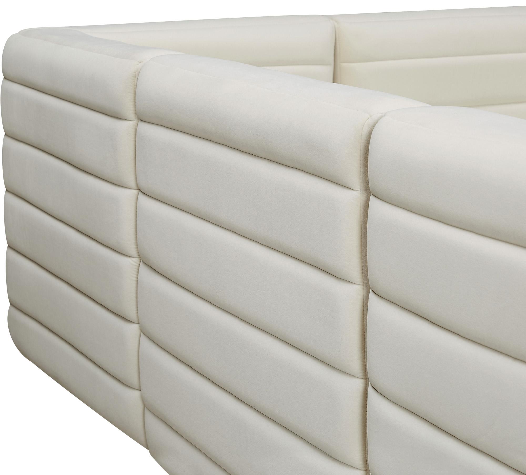 

    
 Shop  Cream Velvet Modular Comfort Sectional Quincy 677Cream-Sec7A Meridian Modern
