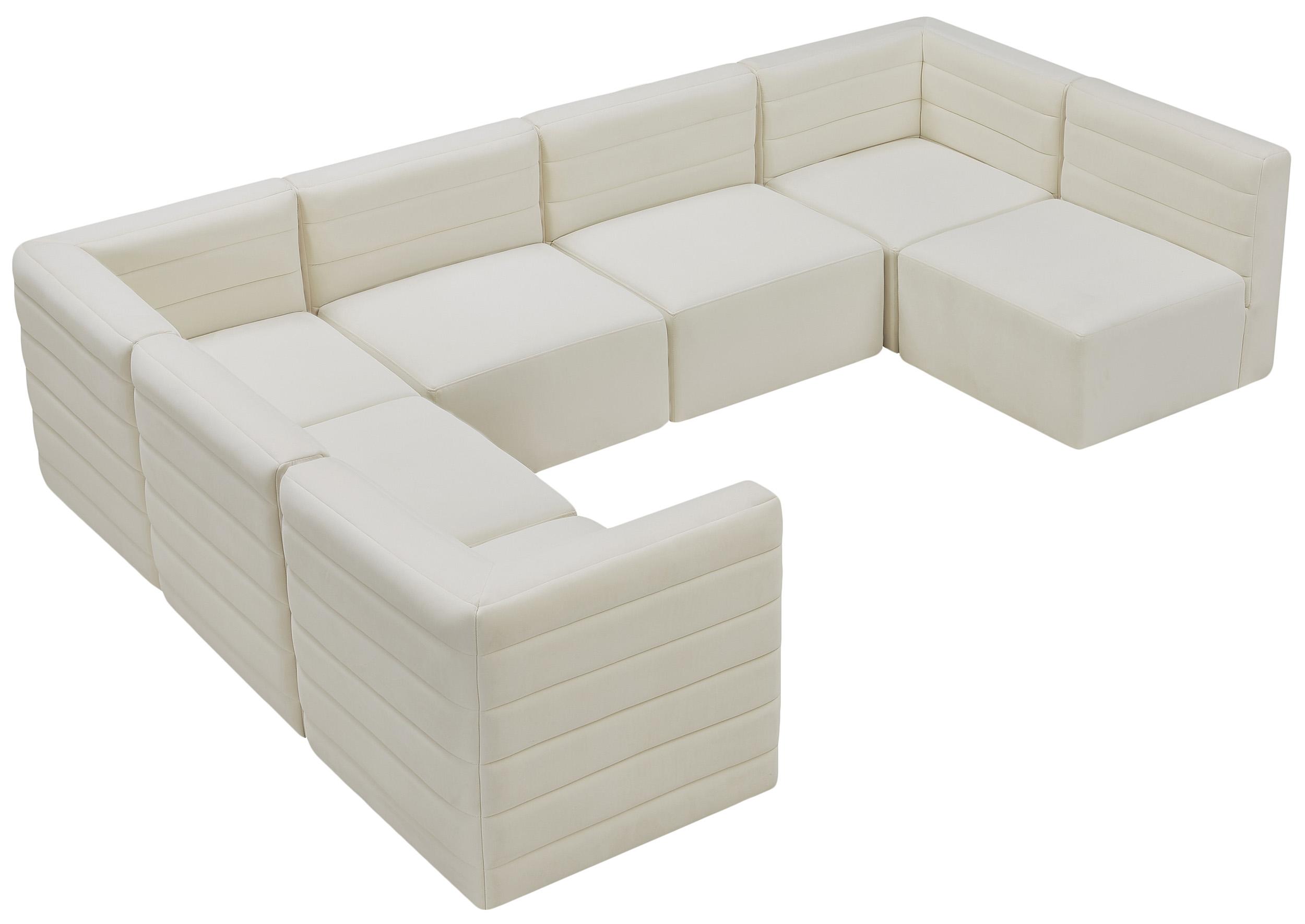 Meridian Furniture Quincy 677Cream-Sec7A Modular Sectional Sofa
